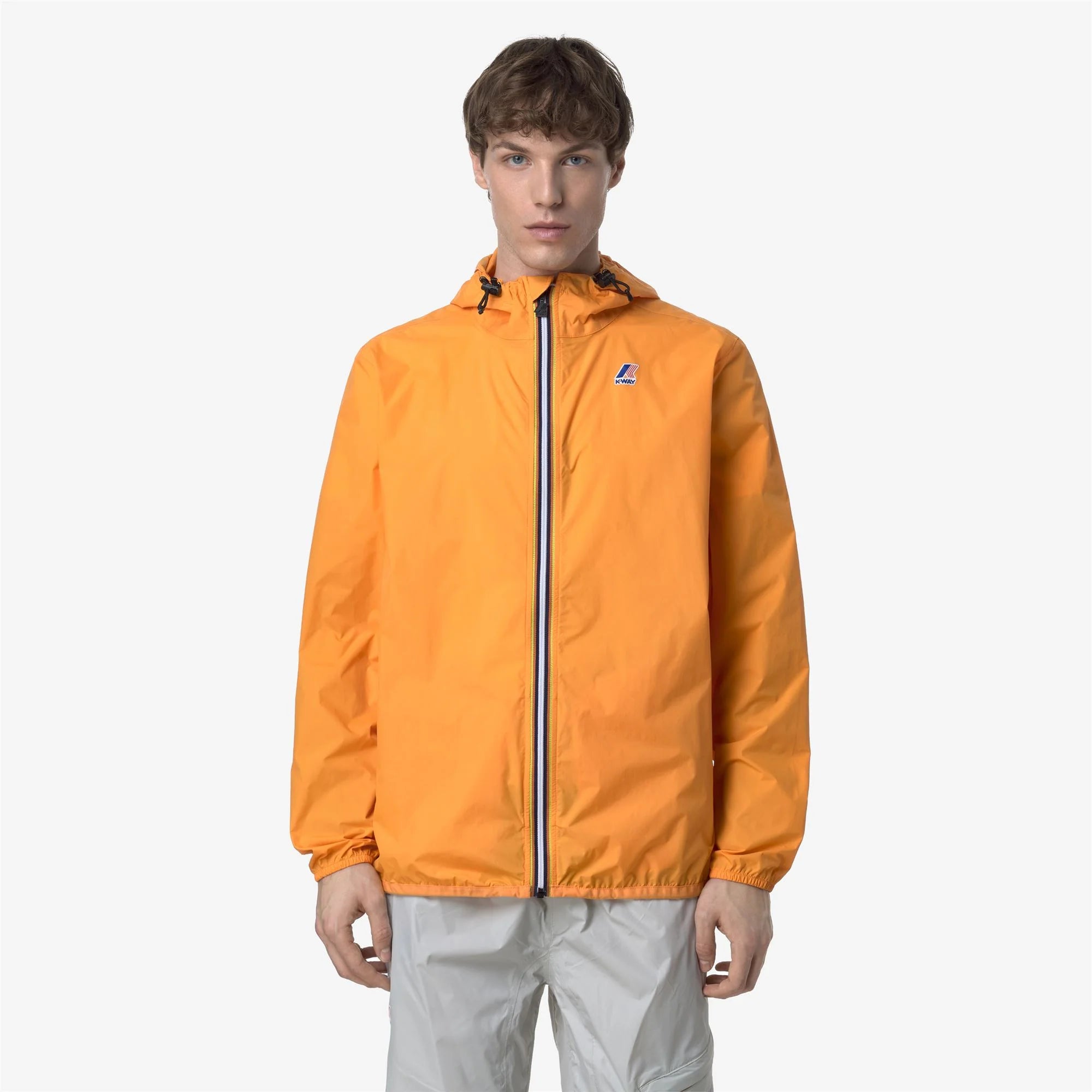 Le Vrai 4.0 Claude - Unisex Packable Full Zip Waterproof  Rain Jacket in Orange