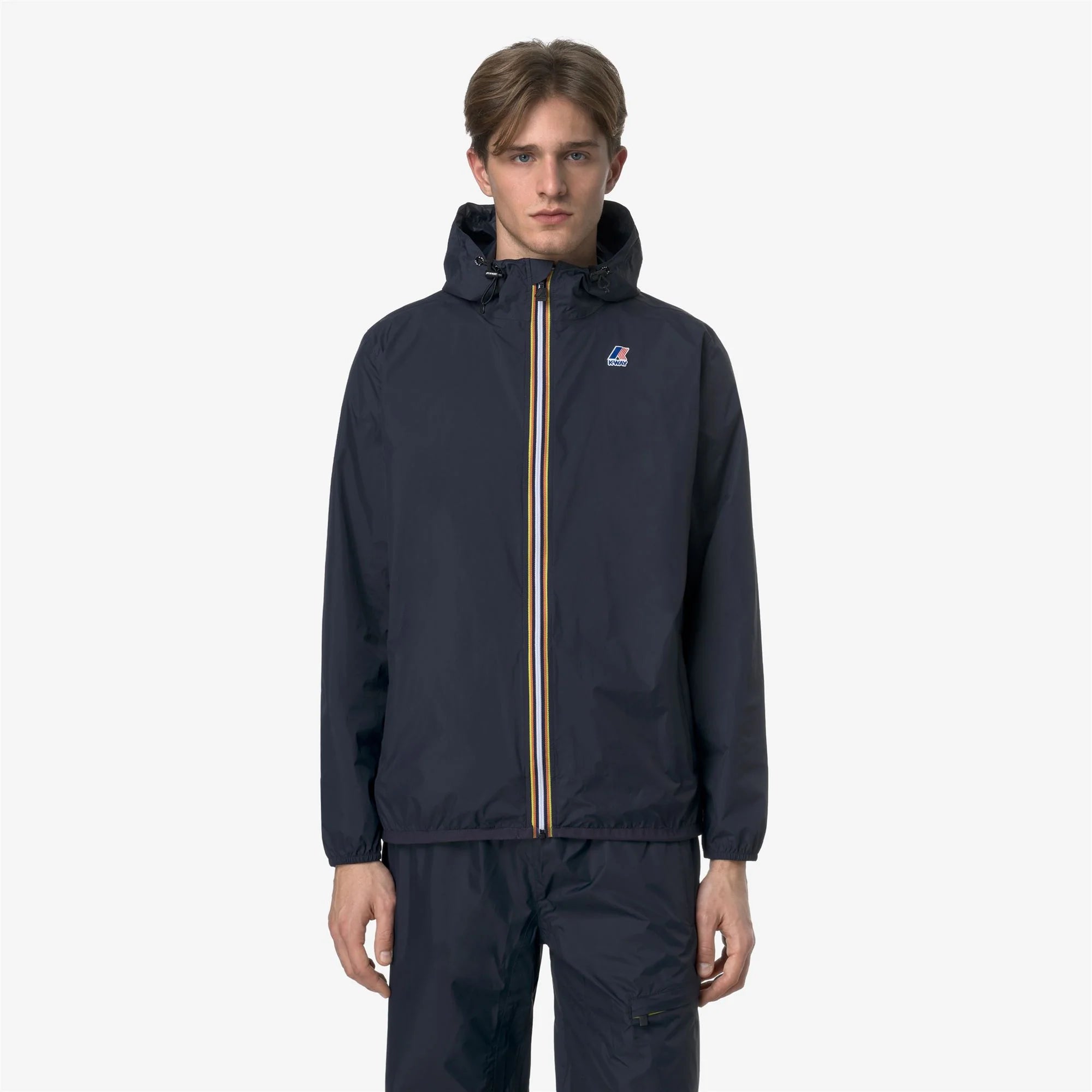 Le Vrai 4.0 Claude - Unisex Packable Full Zip Waterproof  Rain Jacket in Blue Depht