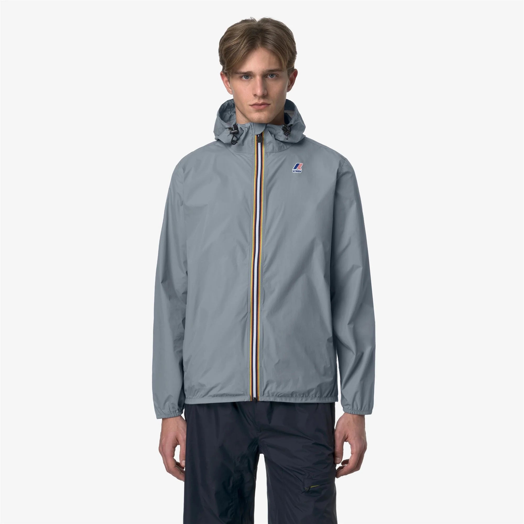 Le Vrai 4.0 Claude - Unisex Packable Full Zip Waterproof  Rain Jacket in Grey Md