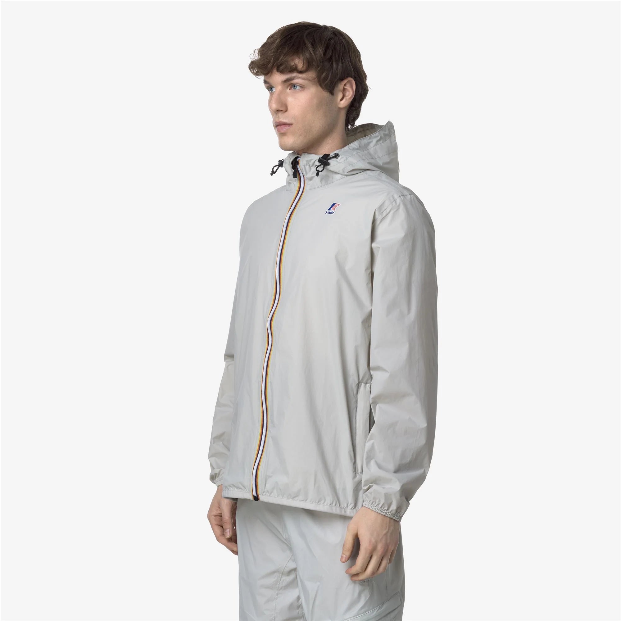 Le Vrai 4.0 Claude - Unisex Packable Full Zip Waterproof  Rain Jacket in Beige Lt