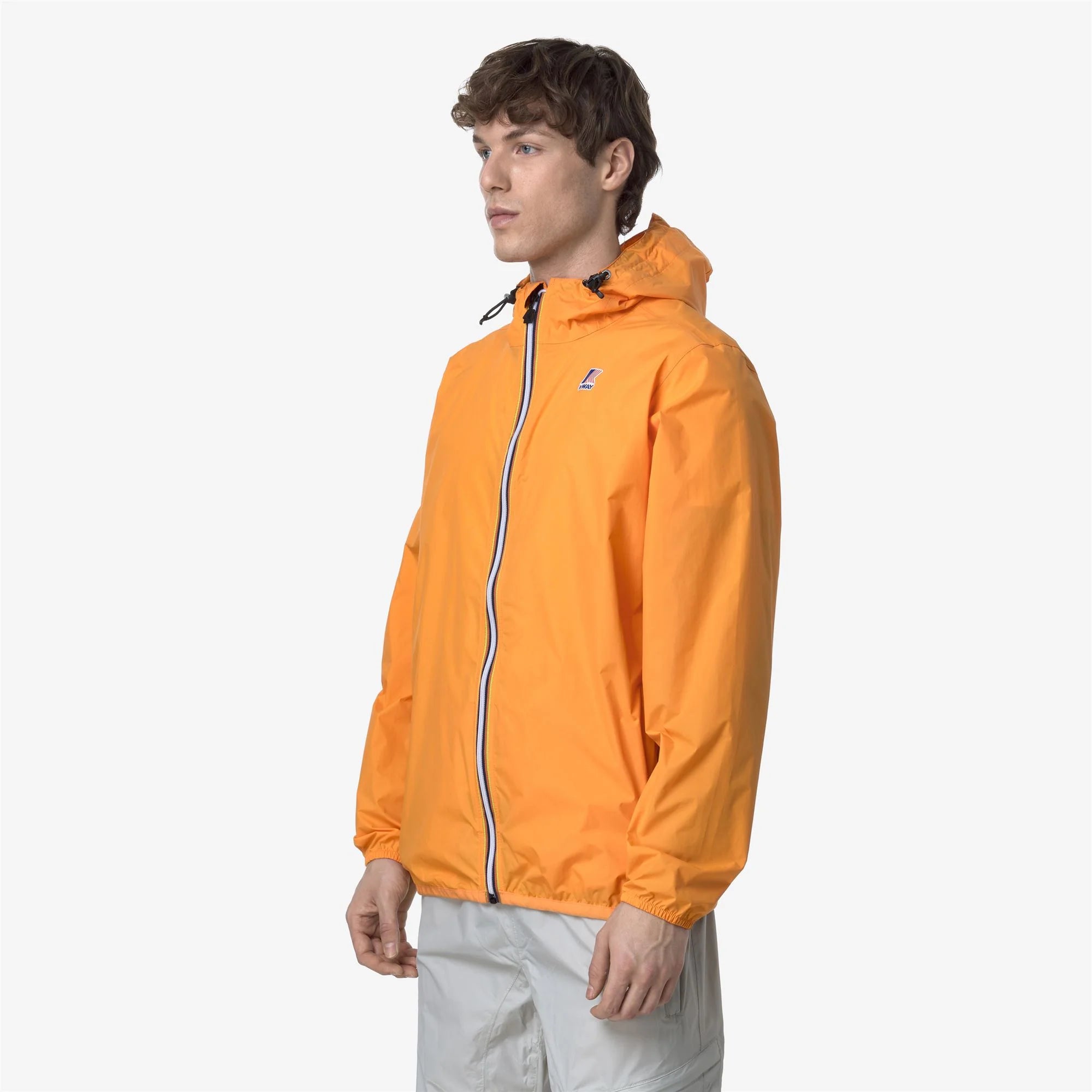 Le Vrai 4.0 Claude - Unisex Packable Full Zip Waterproof  Rain Jacket in Orange