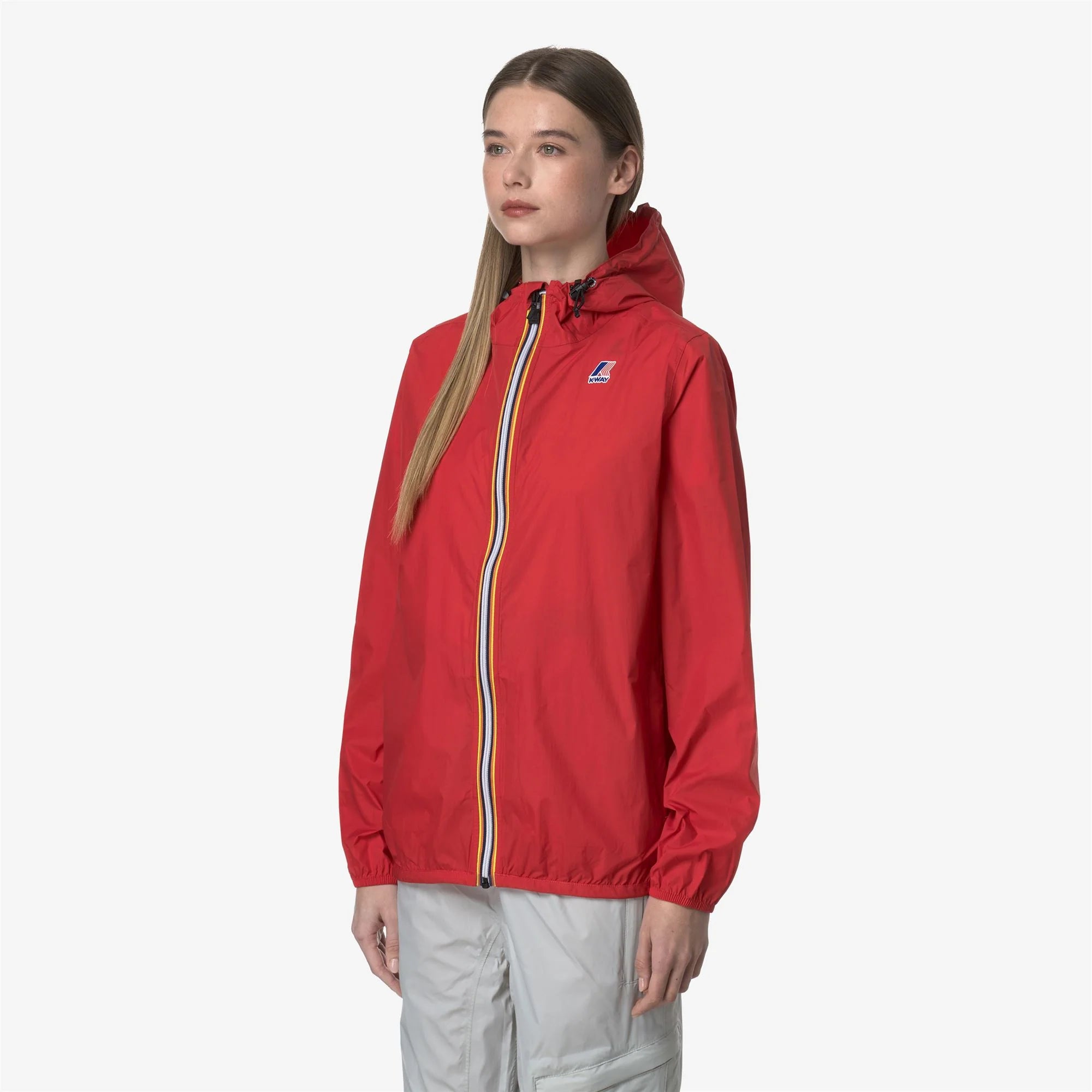 Le Vrai 4.0 Claude - Unisex Packable Full Zip Waterproof  Rain Jacket in Red Jasper