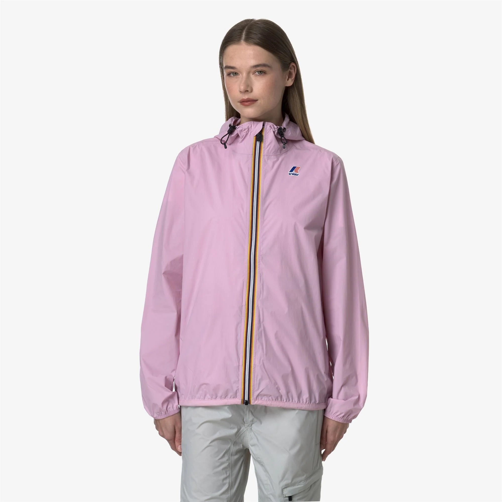 Le Vrai 4.0 Claude - Unisex Packable Full Zip Waterproof  Rain Jacket in Pink Lavender