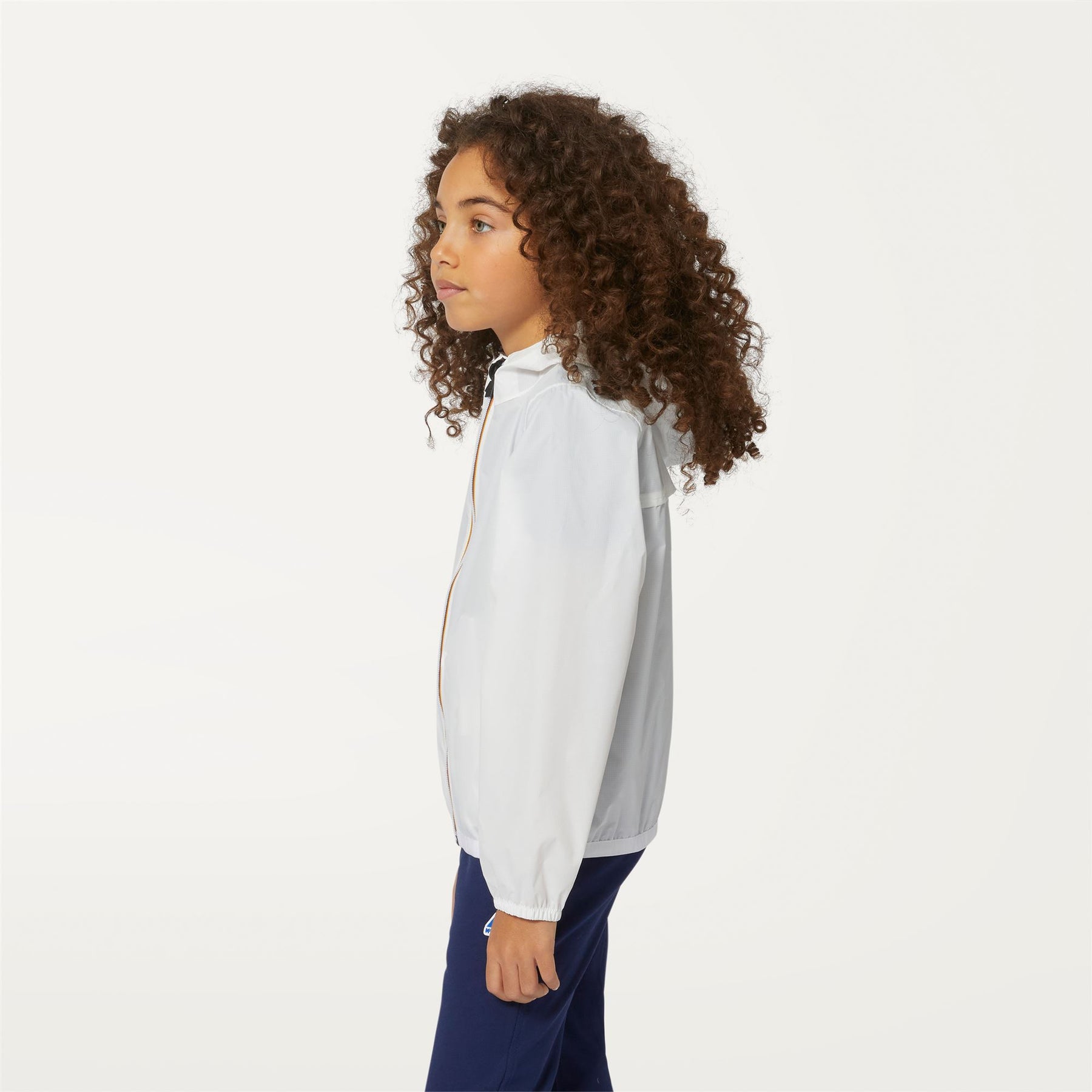 Claude - Veste de pluie pliable entièrement zippée pour enfants en blanc