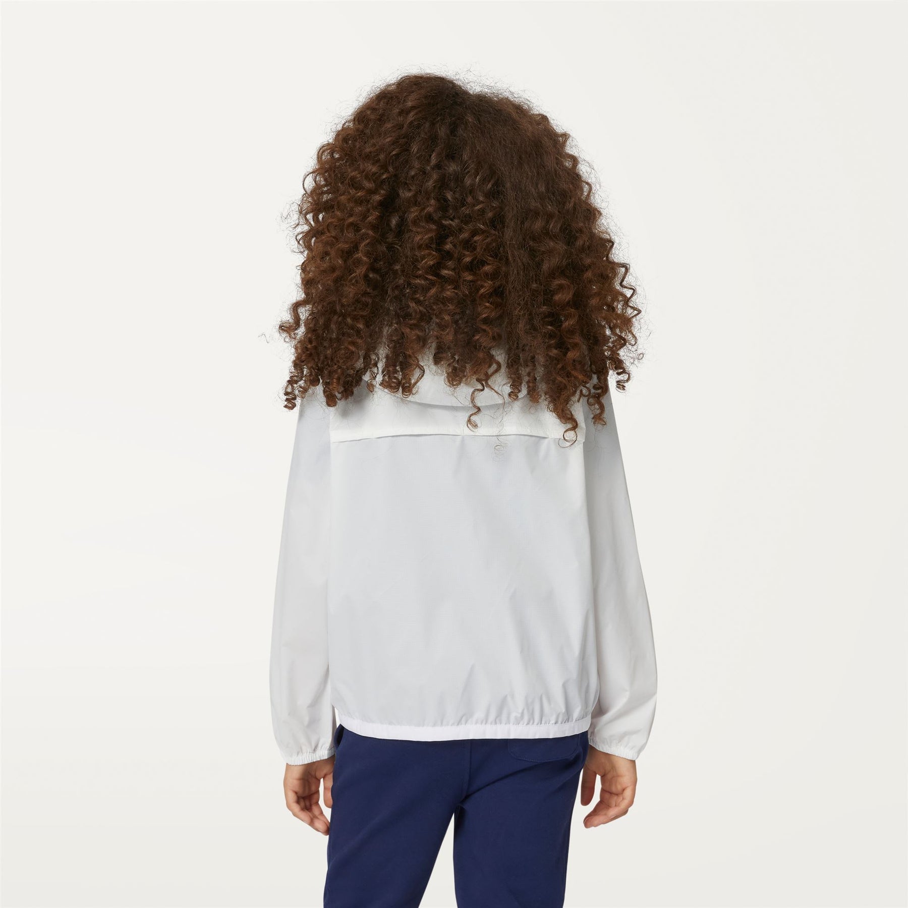 Claude - Veste de pluie pliable entièrement zippée pour enfants en blanc