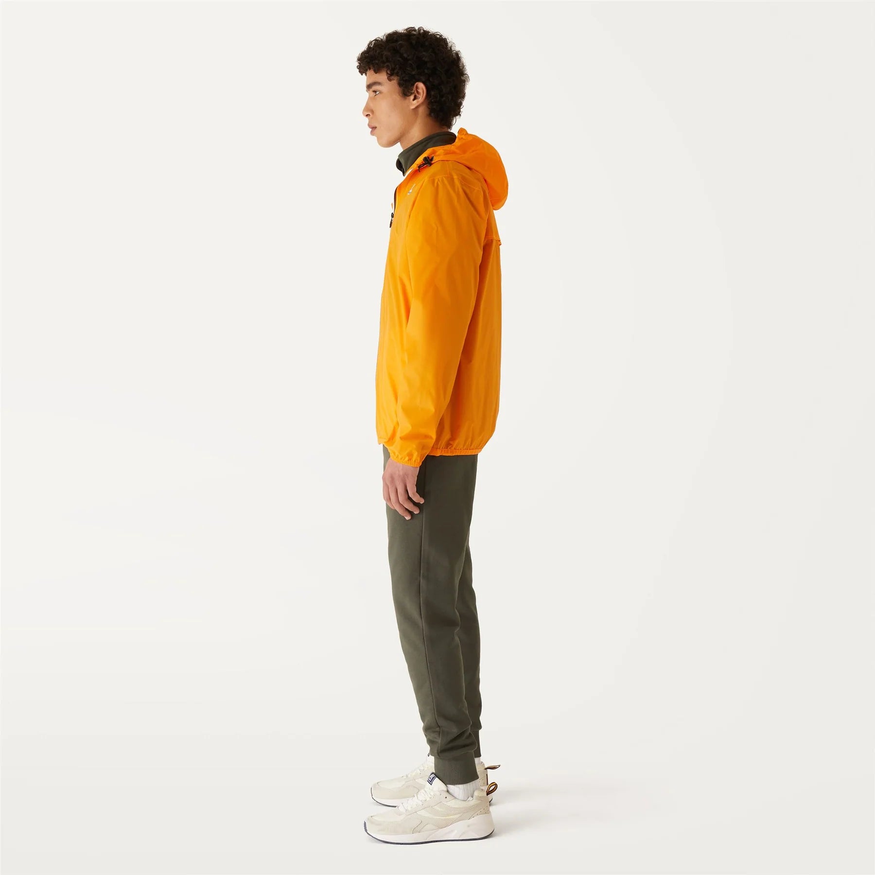 Claude - Veste de pluie pliable entièrement zippée pour enfants en orange