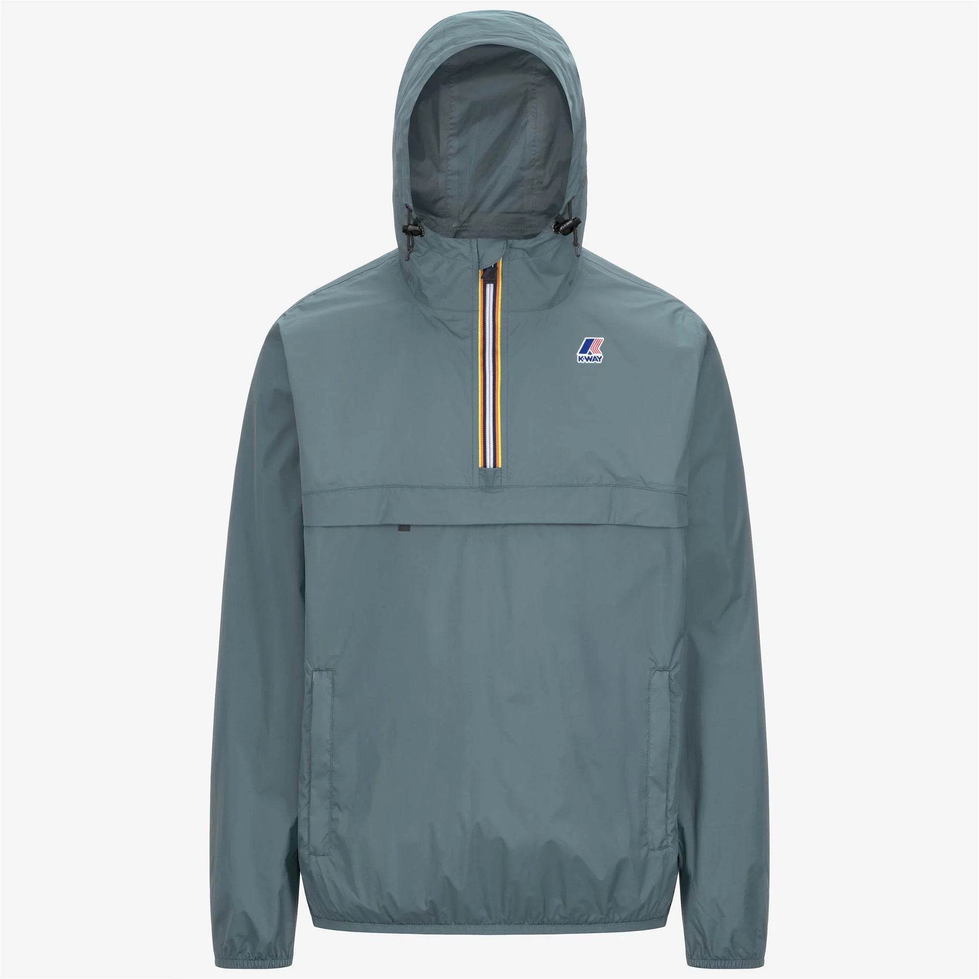 Le Vrai 4.0 Leon - Unisex Packable Quarter Zip Rain Jacket in Green Iron