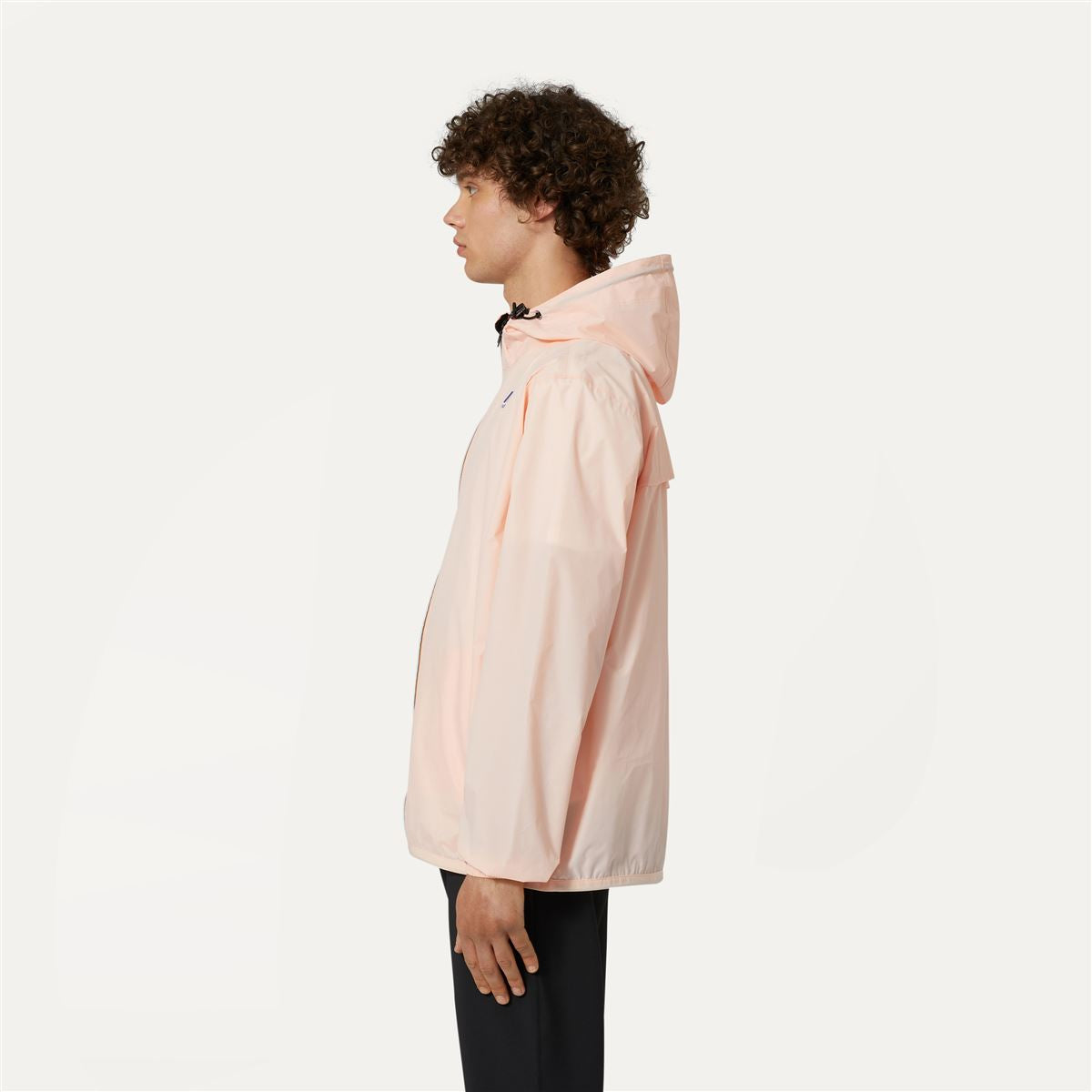 Claude - Veste de pluie imperméable pliable à fermeture éclair intégrale unisexe en rose Dafne