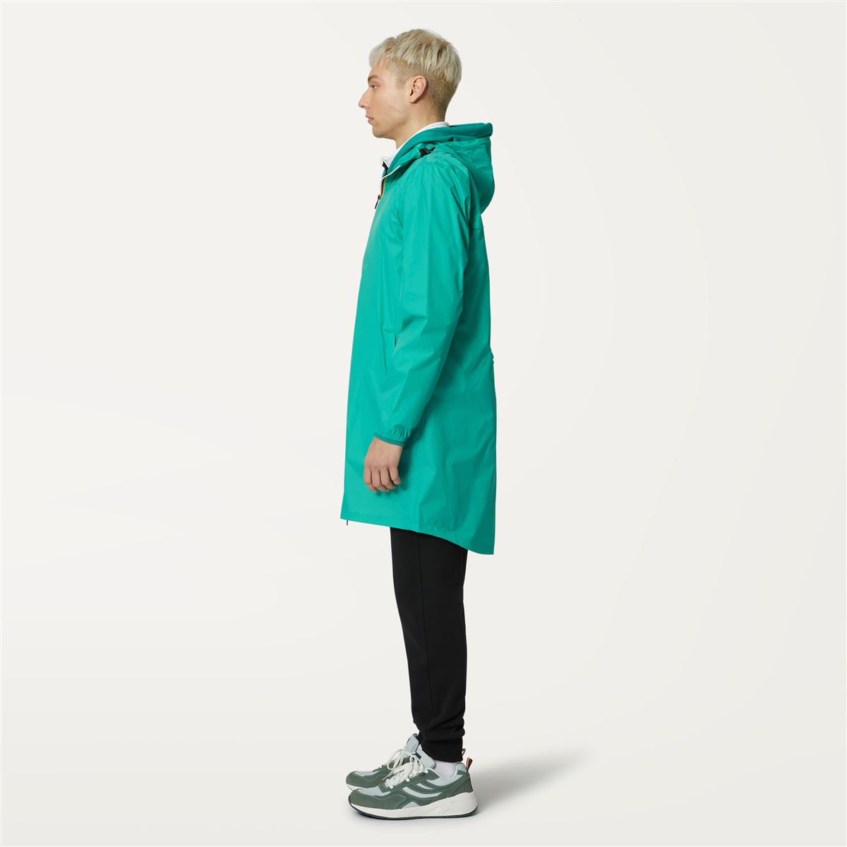 Eiffel - Veste de pluie longue pliable imperméable unisexe en vert marine