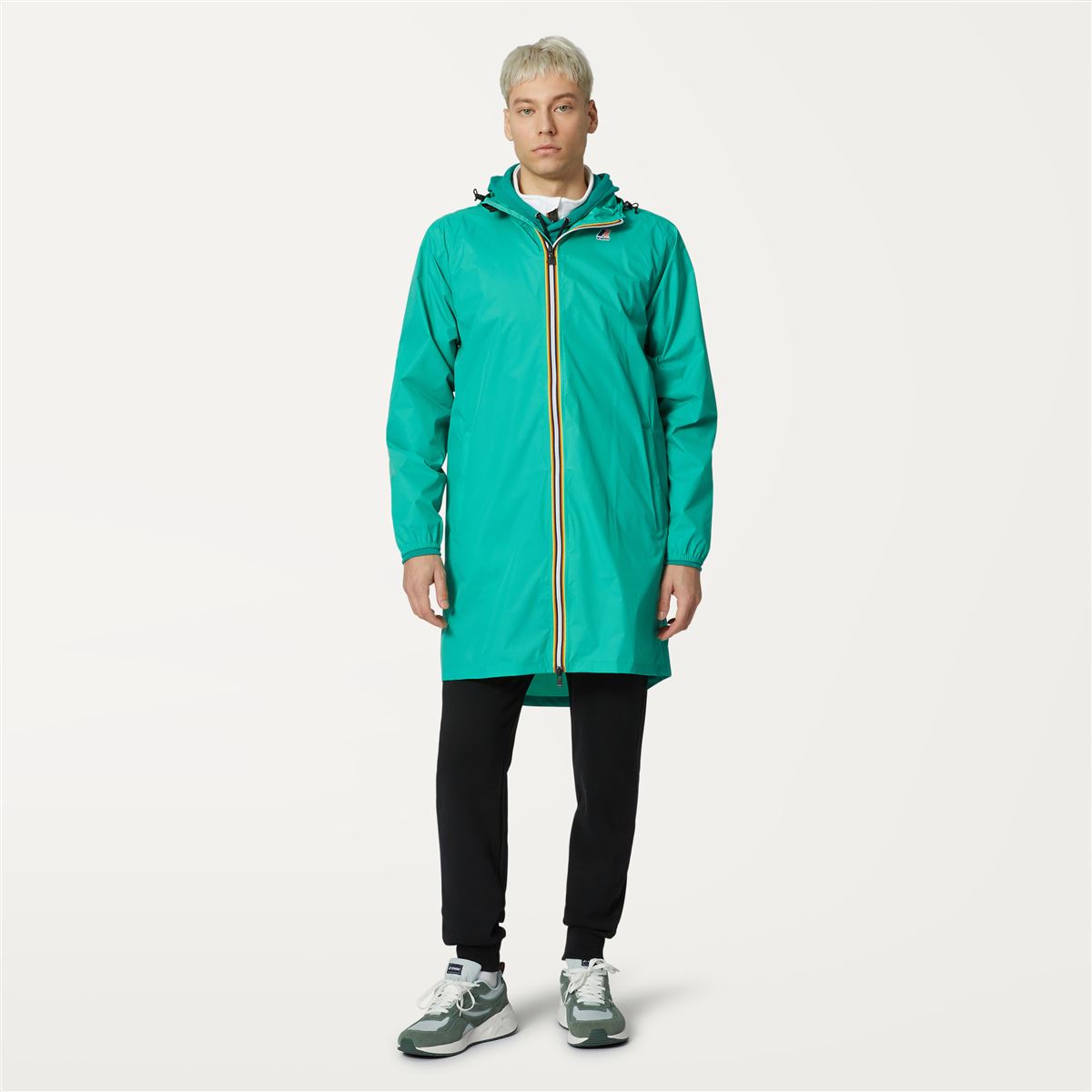 Eiffel - Veste de pluie longue pliable imperméable unisexe en vert marine