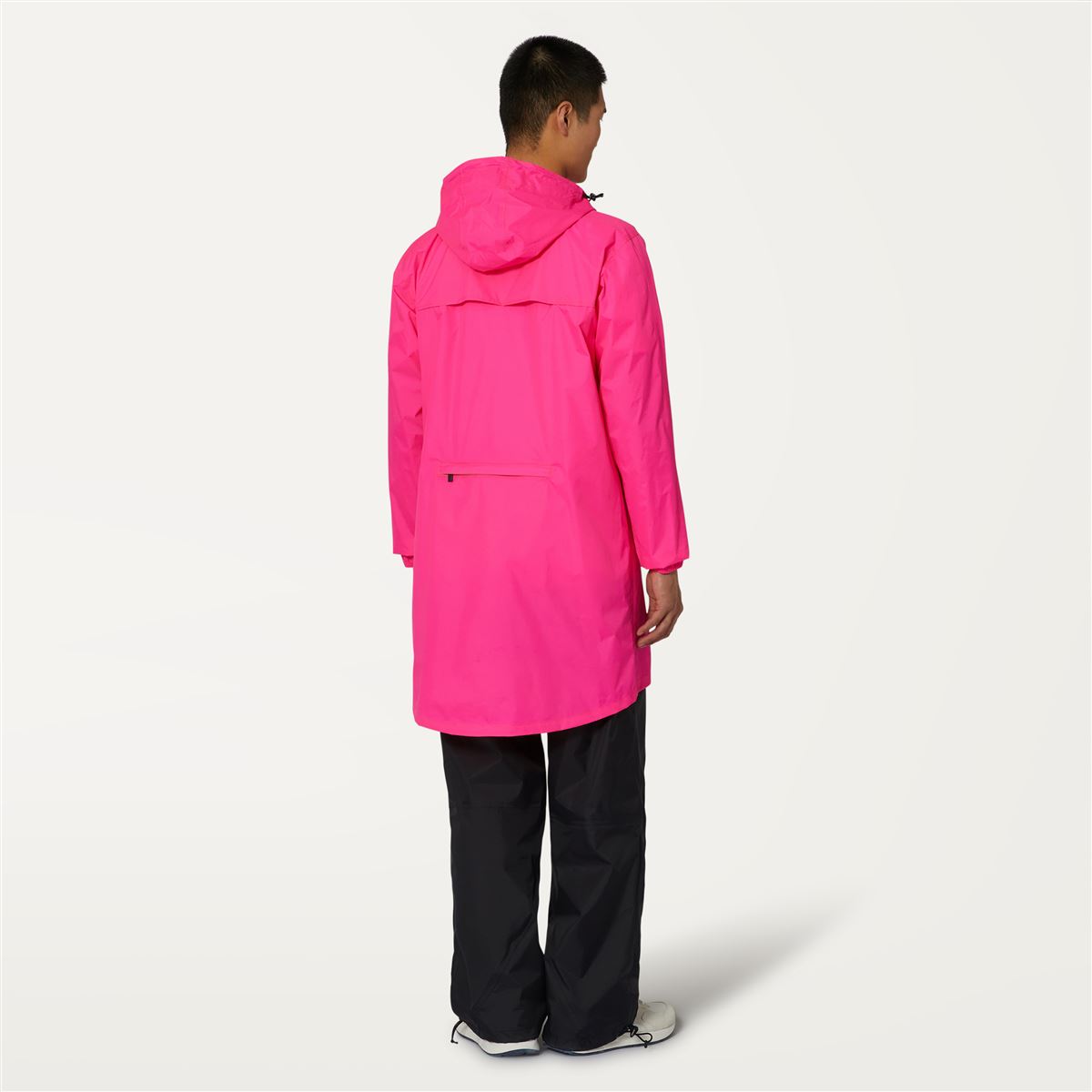 Eiffel - Veste de pluie longue pliable imperméable unisexe en rose intense