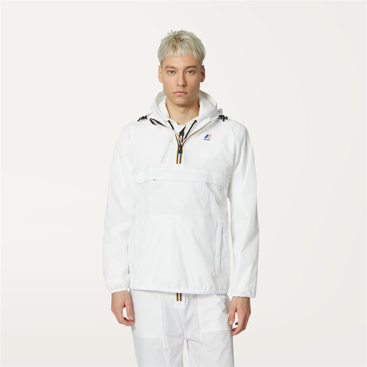 Leon - Veste de pluie compressible à quart de zip en blanc