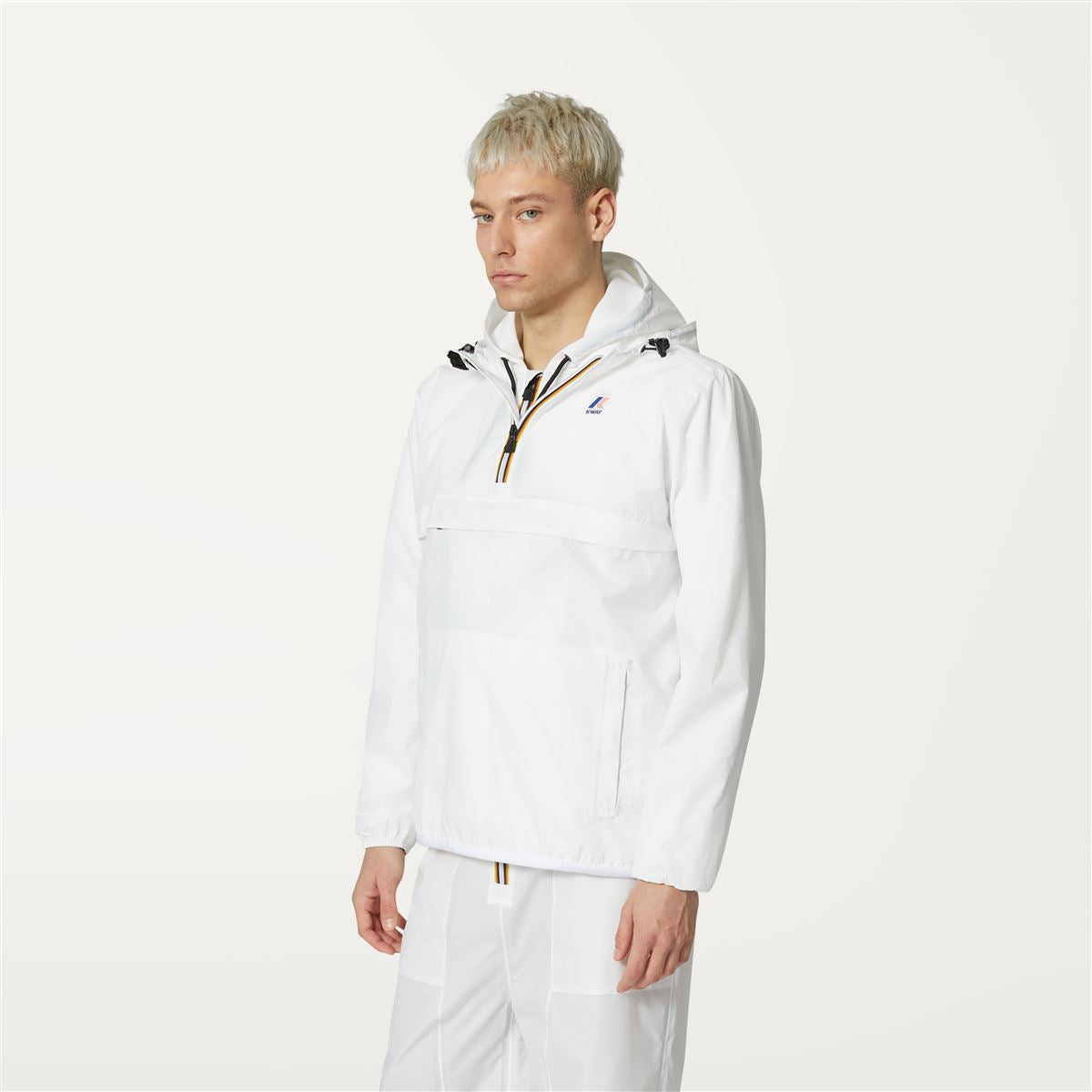 Leon - Veste de pluie compressible à quart de zip en blanc