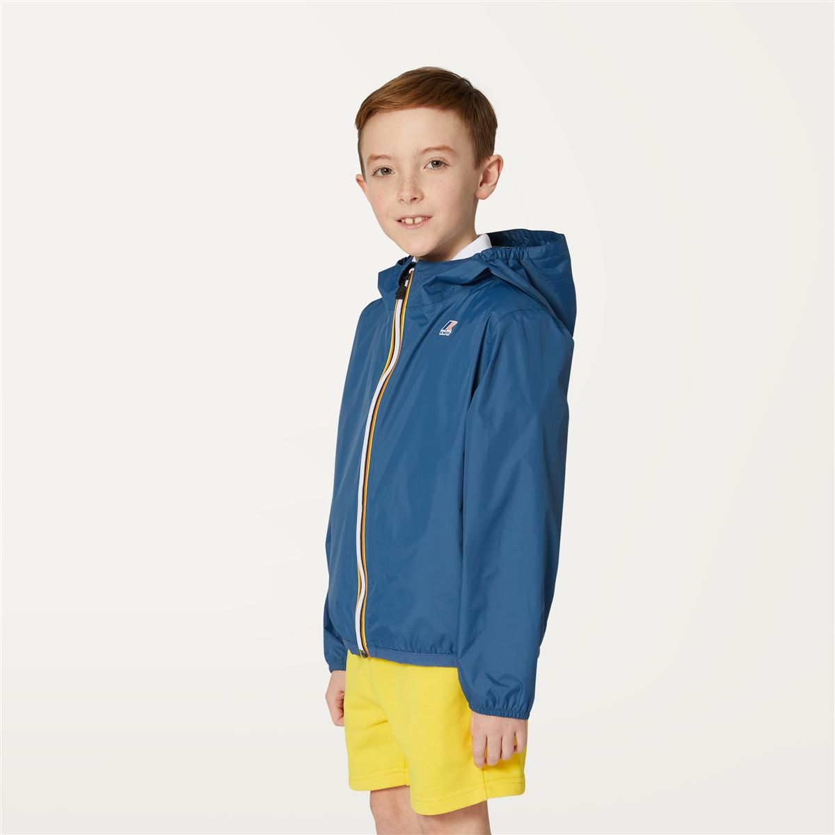 Claude - Veste de pluie pliable à fermeture éclair intégrale pour enfants en bleu profond