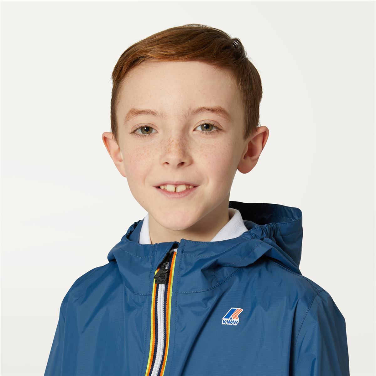 Claude - Veste de pluie pliable à fermeture éclair intégrale pour enfants en bleu profond