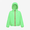 Claude - Veste de pluie pliable entièrement zippée pour enfants en vert fluo