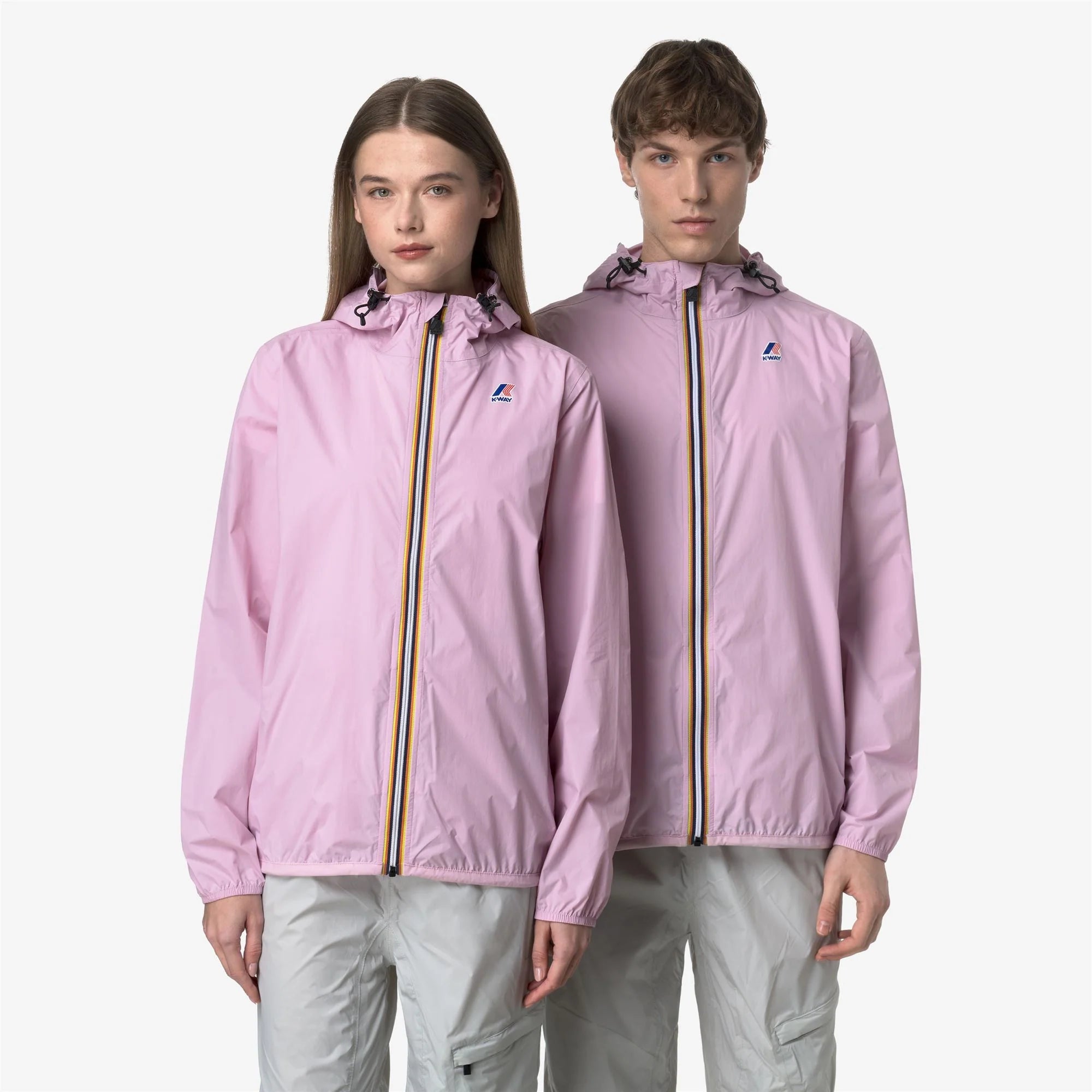 Le Vrai 4.0 Claude - Unisex Packable Full Zip Waterproof  Rain Jacket in Pink Lavender