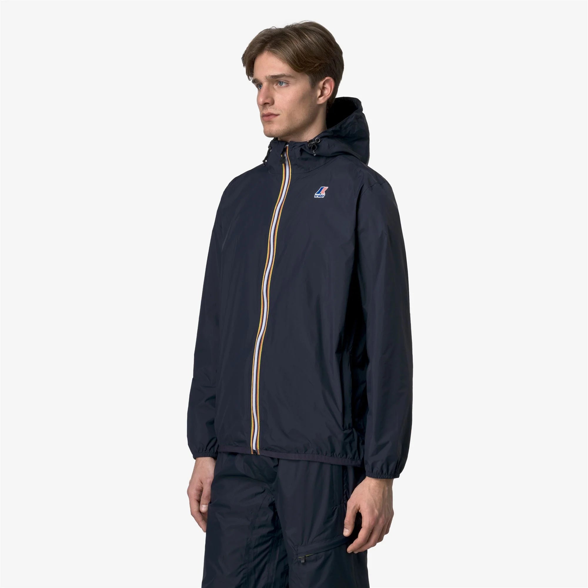 Le Vrai 4.0 Claude - Unisex Packable Full Zip Waterproof  Rain Jacket in Blue Depht