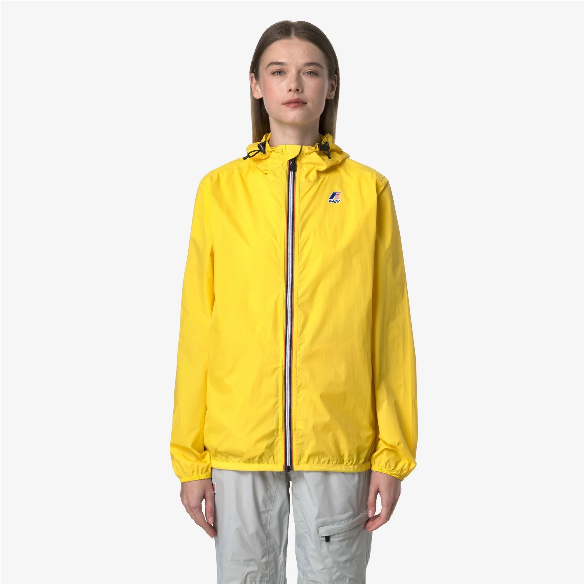Le Vrai 4.0 Claude - Unisex Packable Full Zip Waterproof  Rain Jacket in Yellow Dk