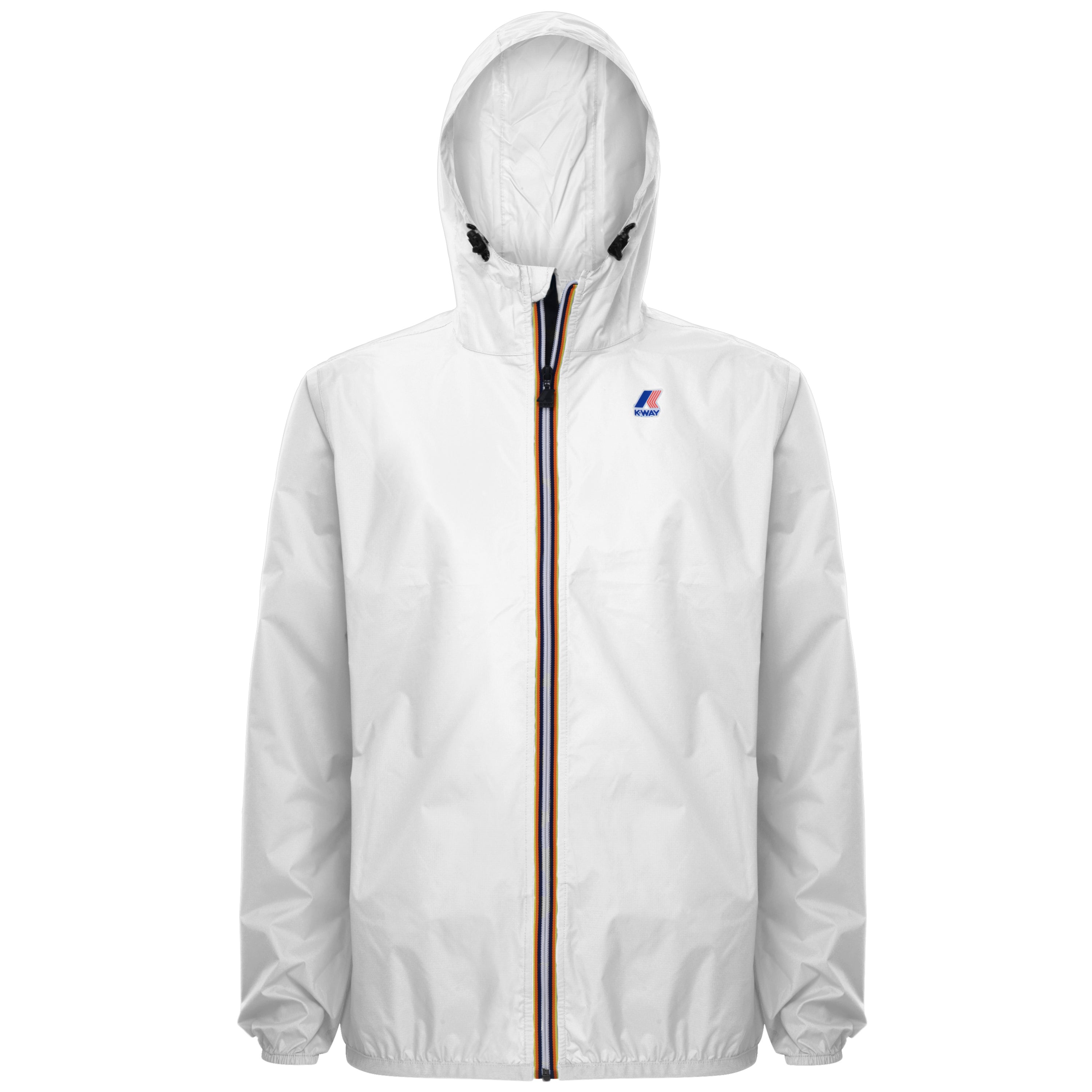 Claude - Veste de pluie imperméable pliable à fermeture éclair unisexe en blanc