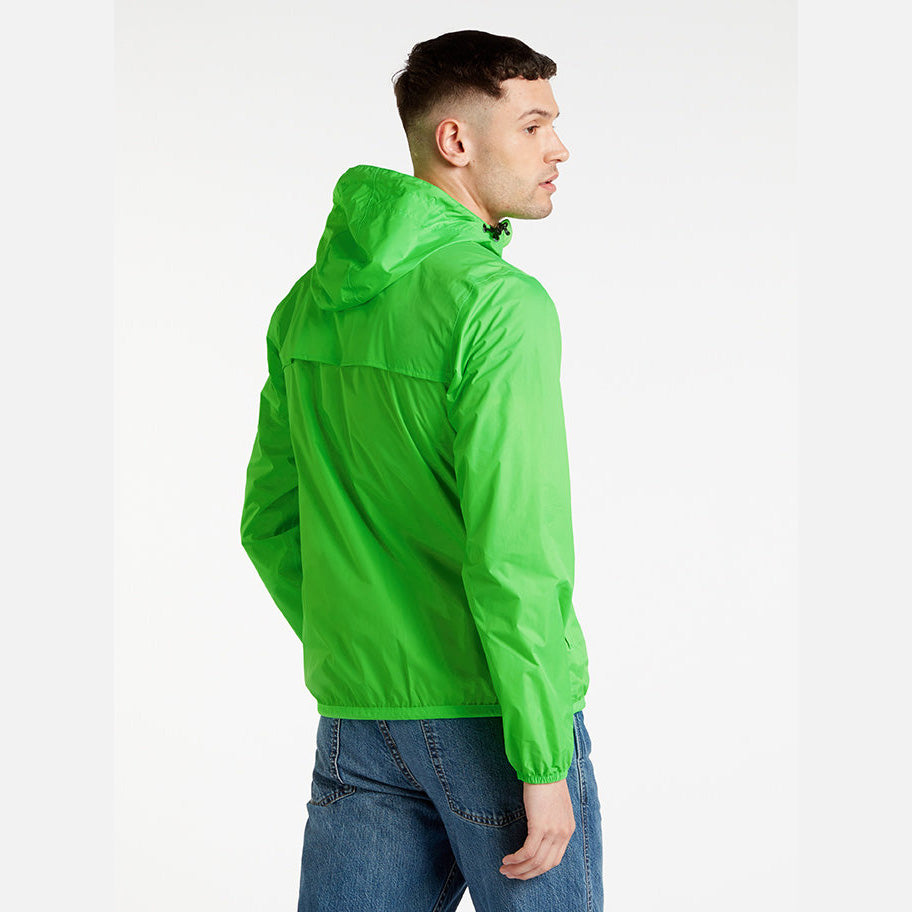 Leon - Packable Quarter Zip Rain Jacket in Green Fluo