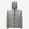 Claude - Veste de pluie imperméable pliable à fermeture éclair unisexe en gris clair