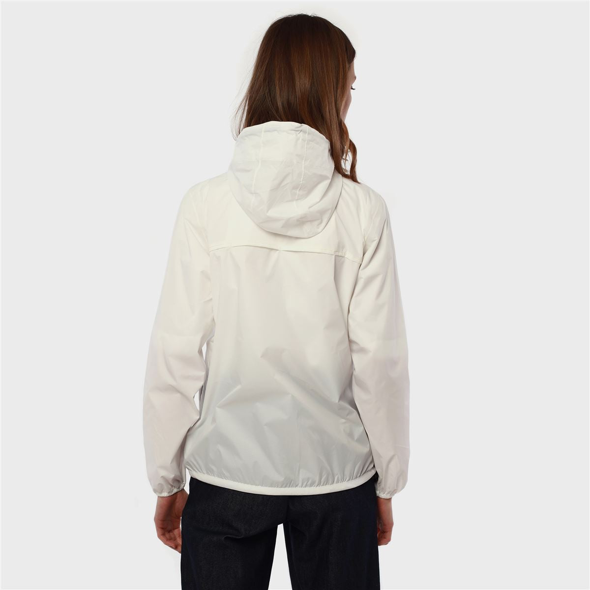 Claude - Unisex Packable Full Zip Waterproof Rain Jacket in White