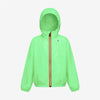 Claude - Veste de Pluie Imperméable Pliable à Fermeture Éclair Intégrale pour Enfants en Vert Fluo