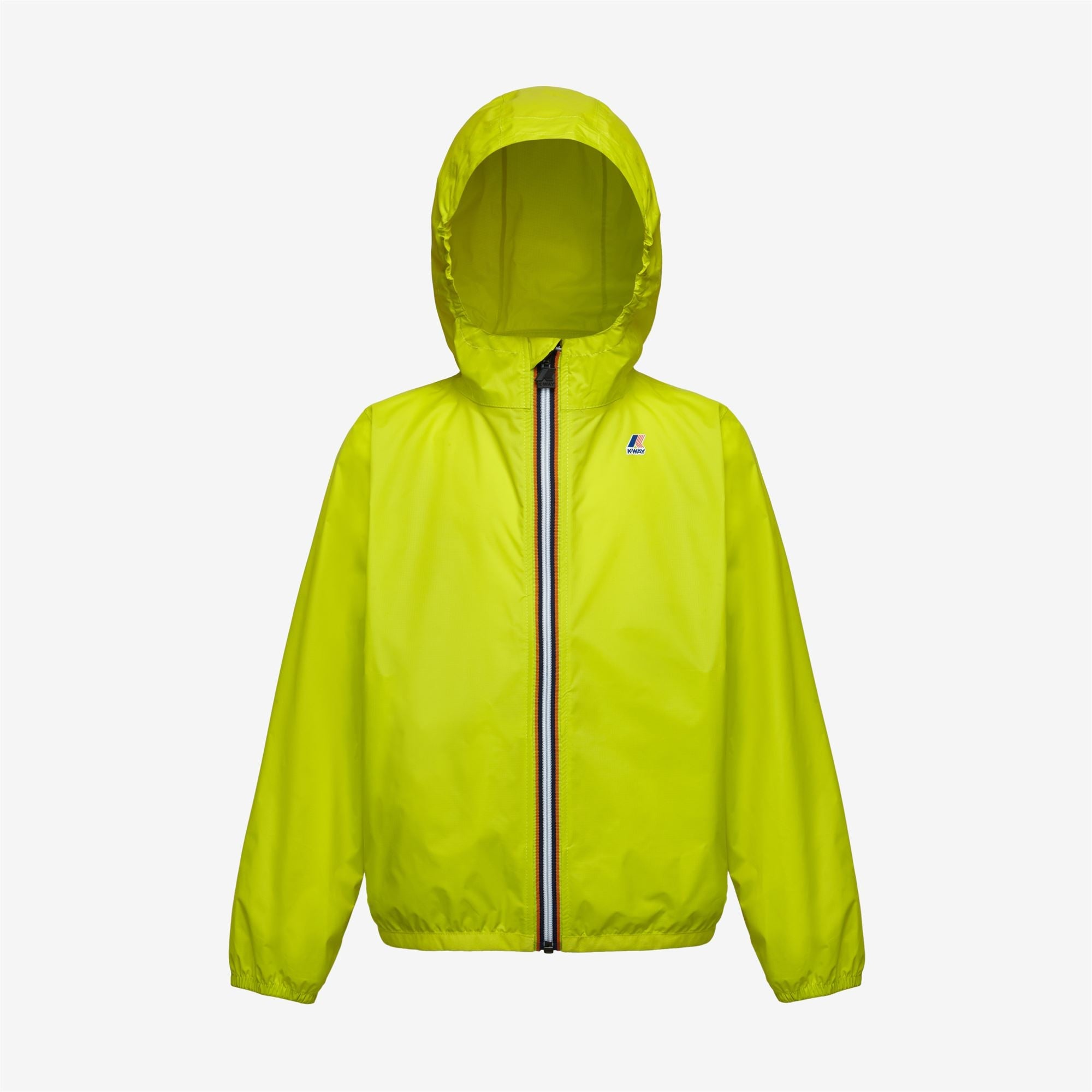 Claude - Kids Packable Full Zip Rain Jacket in Green Lime