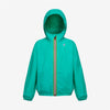 Claude - Veste de pluie imperméable et compressible à fermeture éclair complète pour enfants en vert marine