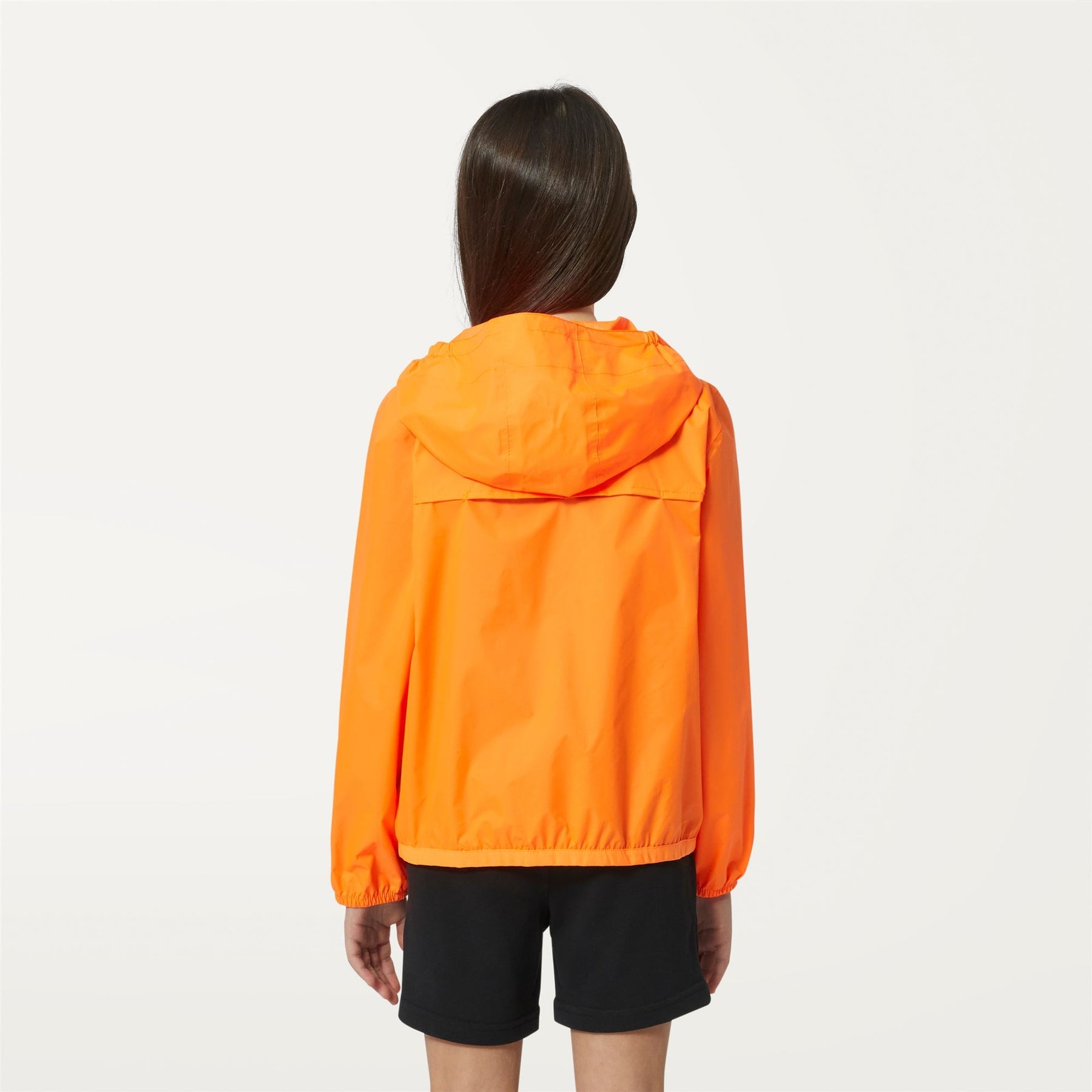 Claude - Kids Packable Full Zip Waterproof Rain Jacket in Light Orange