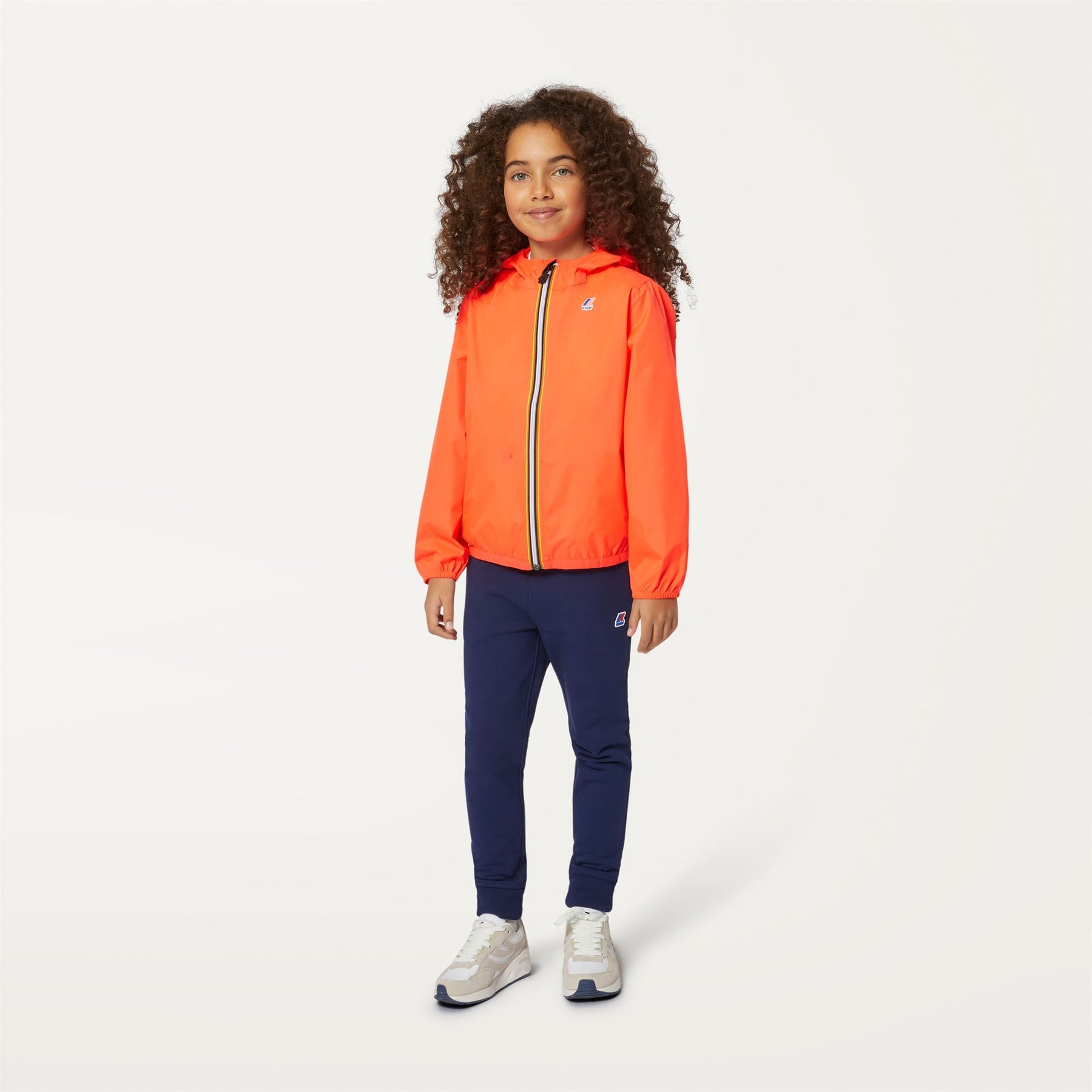 Claude - Kids Packable Full Zip Waterproof Rain Jacket in Red Papavero