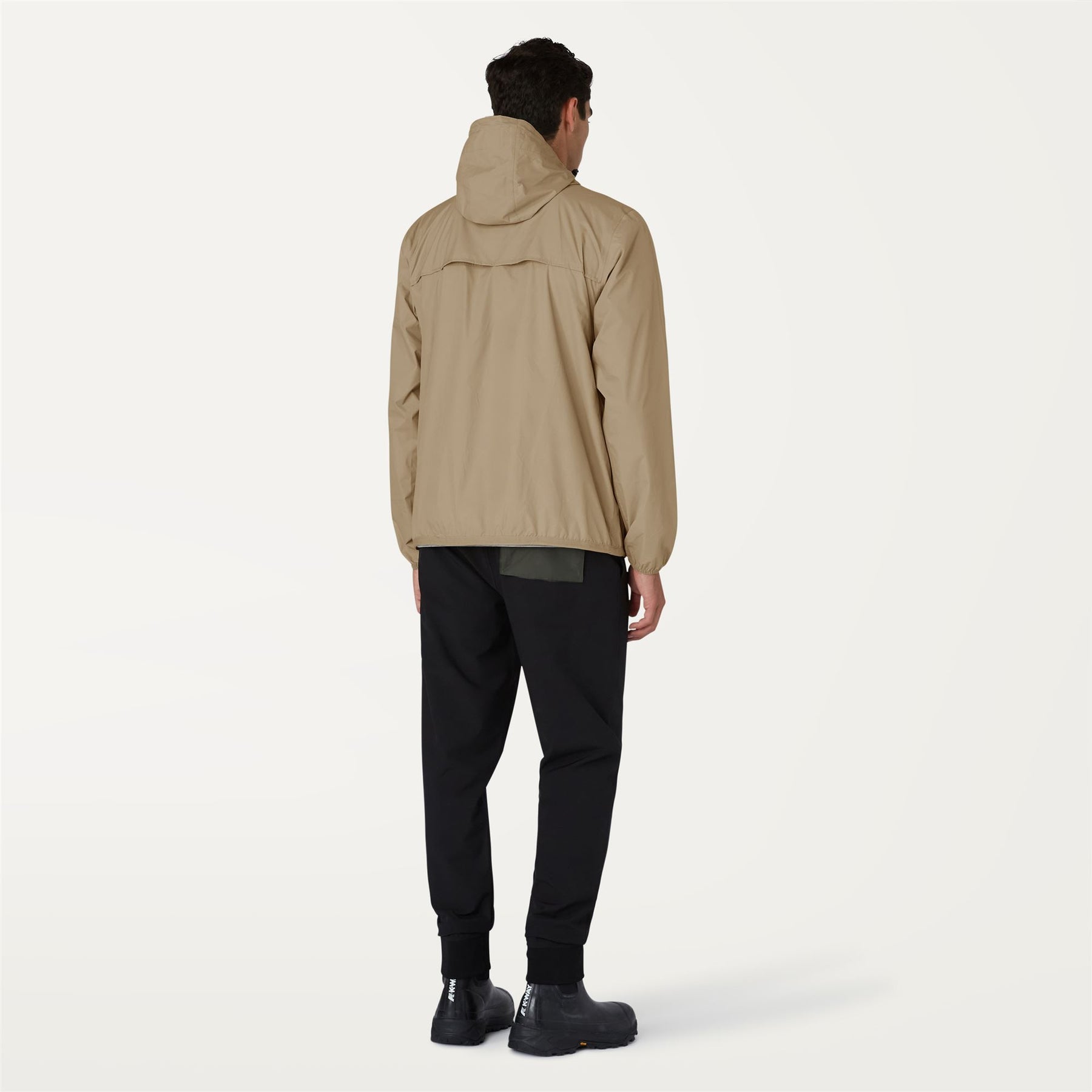Claude - Unisex Packable Full Zip Waterproof  Rain Jacket in Beige Grey