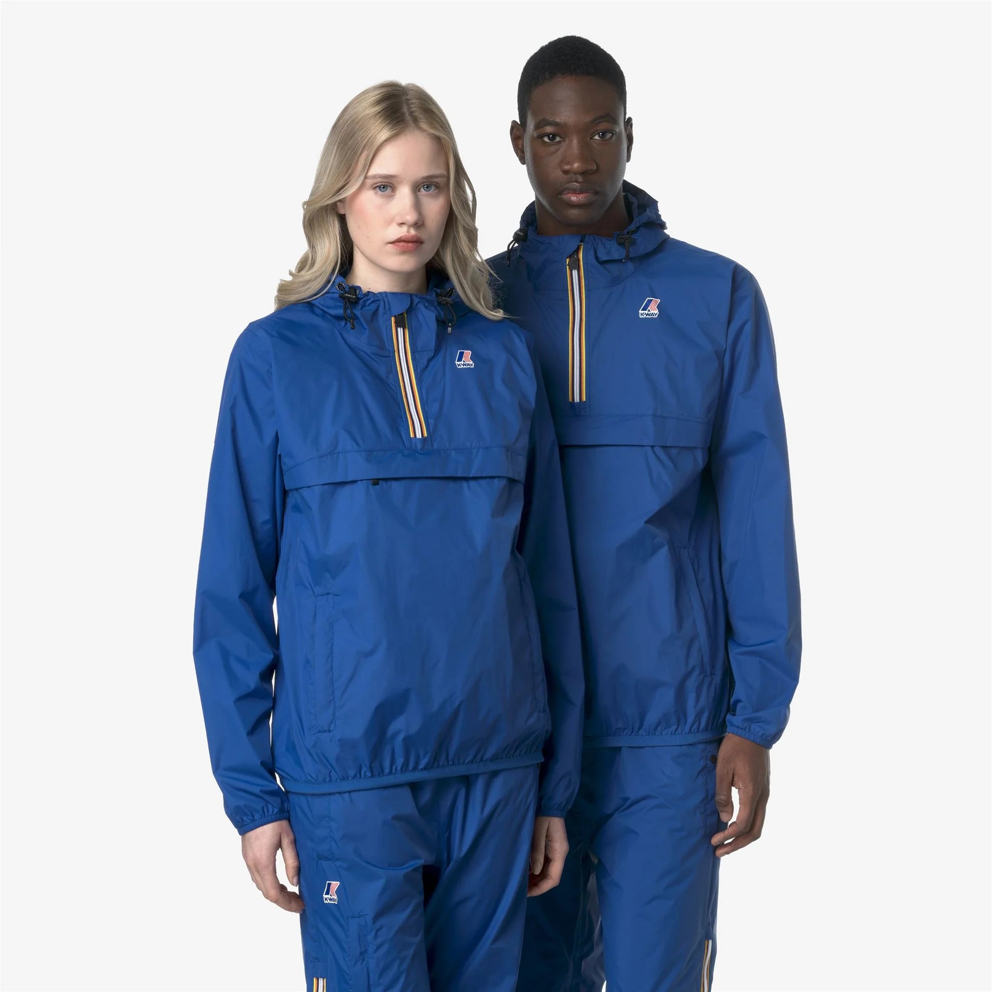 Le Vrai 4.0 Leon - Unisex Packable Quarter Zip Rain Jacket in Blue Royal Marine
