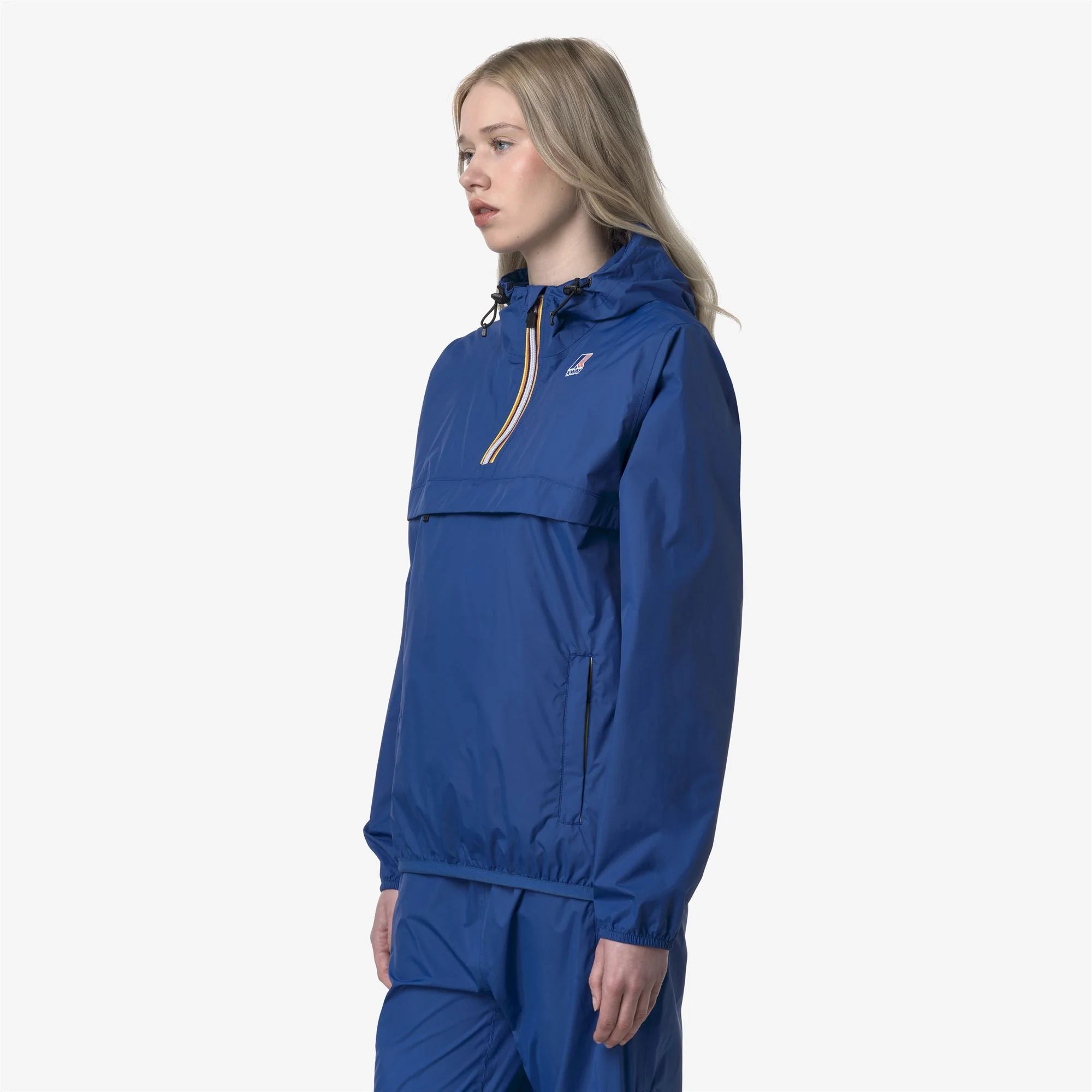 Le Vrai 4.0 Leon - Unisex Packable Quarter Zip Rain Jacket in Blue Royal Marine