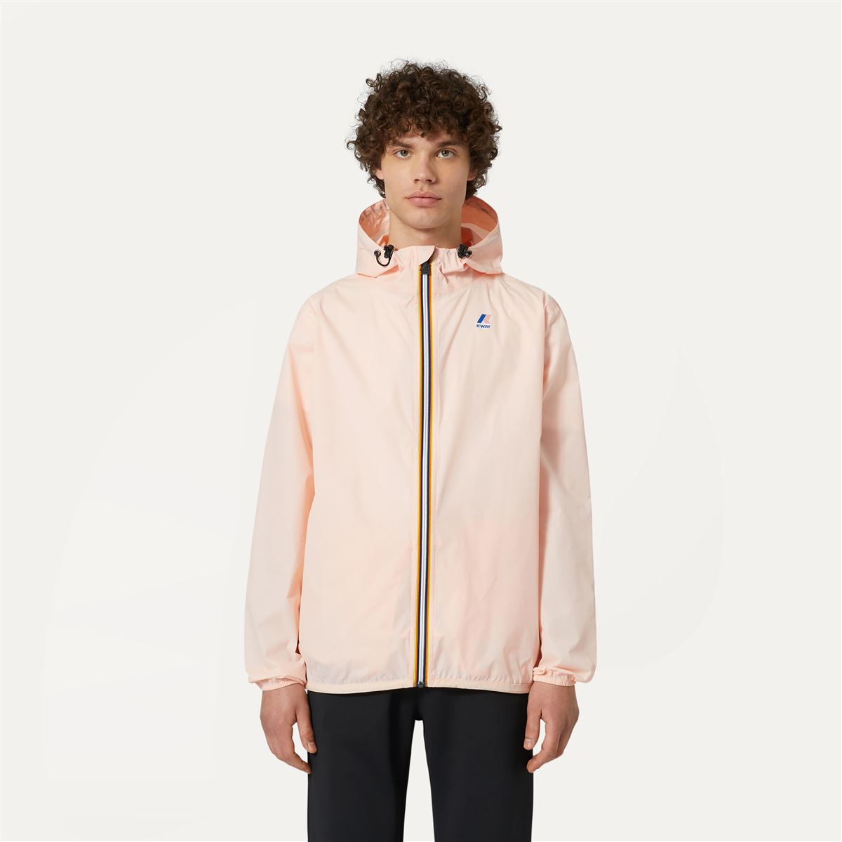 Claude - Unisex Packable Full Zip Waterproof  Rain Jacket in Pink Dafne