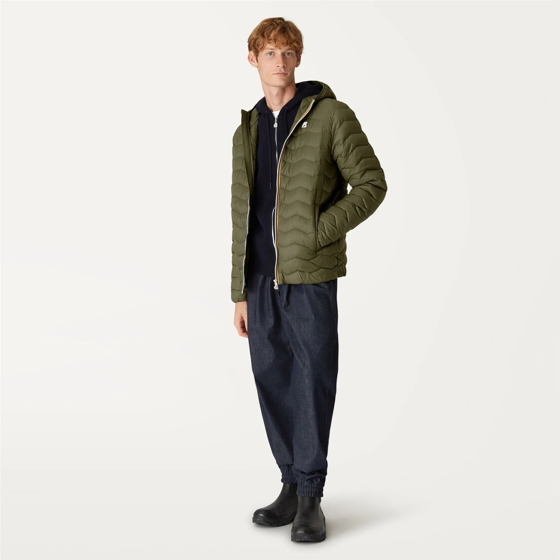 Jack Warm - Men's Quilted Packable Puffer Jacket in Green Blackish