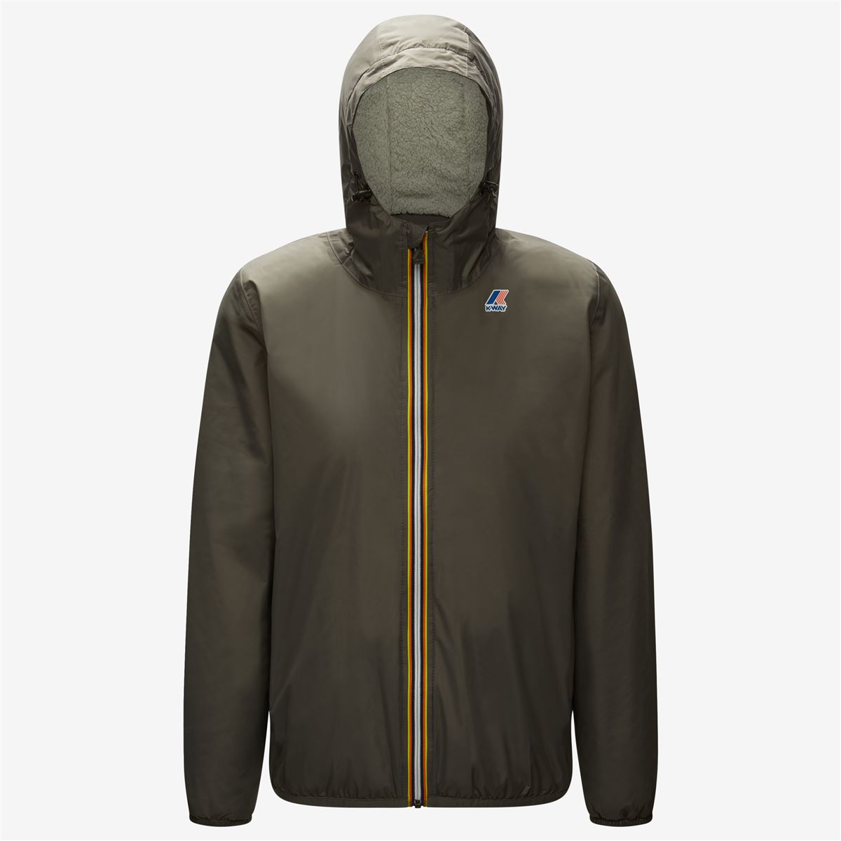 Claude Orsetto - Unisex Sherpa Lined Waterproof Full Zip Rain Jacket in Grey Smoke