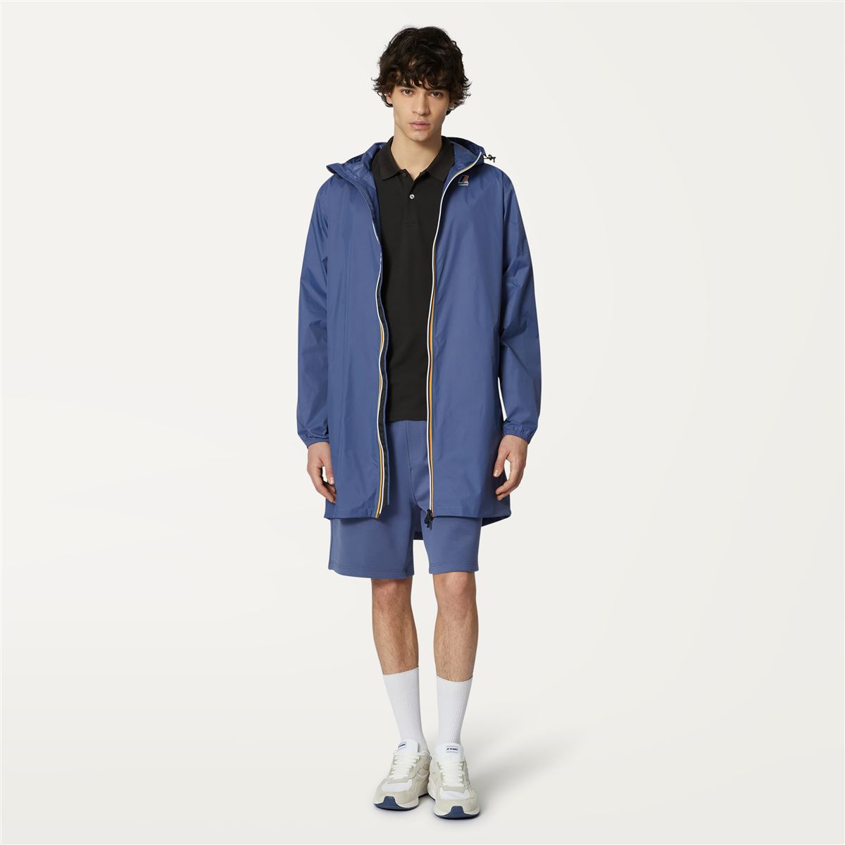 Eiffel - Unisex Waterproof Packable Long Rain Jacket in Blue Indigo