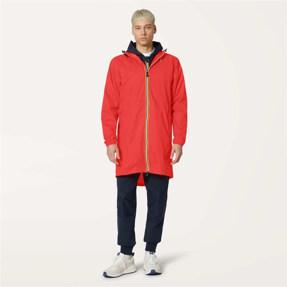 Eiffel - Unisex Waterproof Packable Long Rain Jacket in Red Papavero