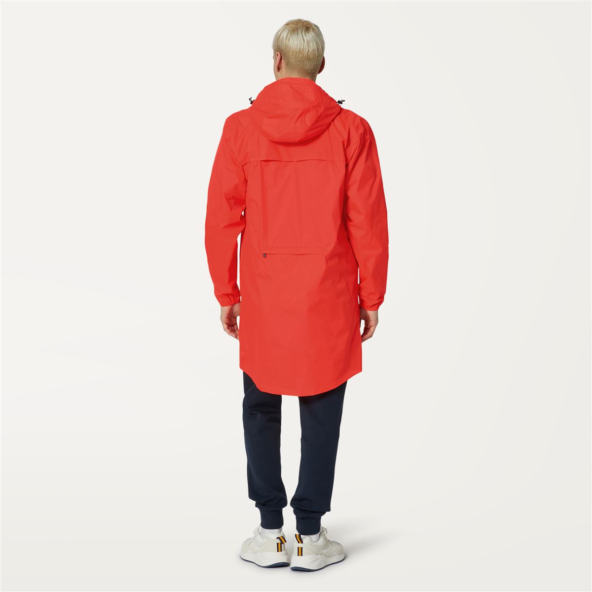 Eiffel - Unisex Waterproof Packable Long Rain Jacket in Red Papavero