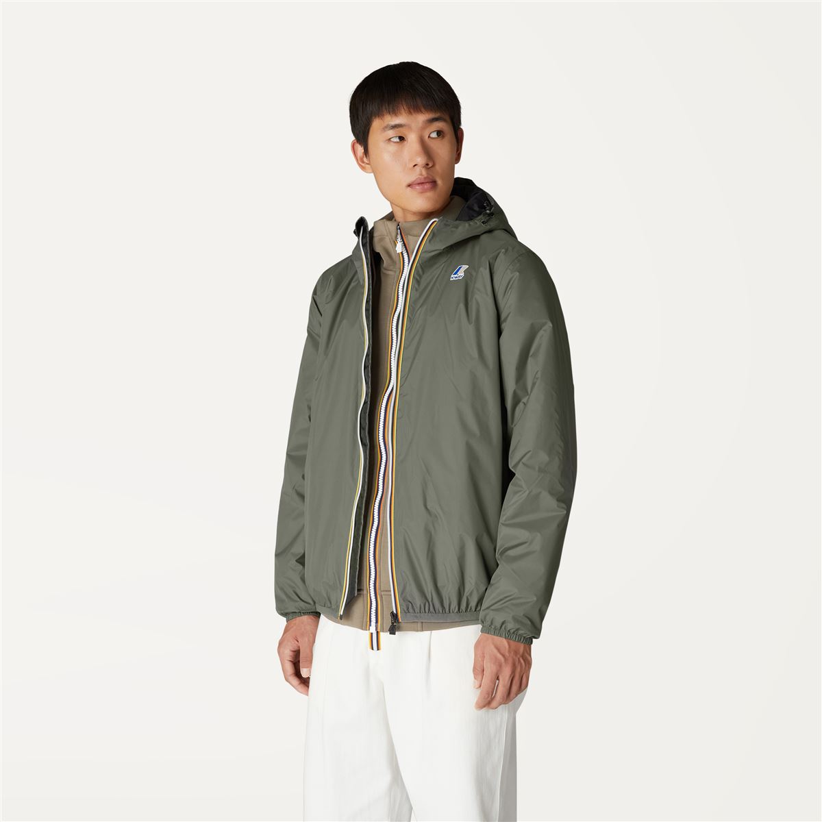 Claude Warm - Unisex Full Zip Waterproof Padded Jacket in Green Blackish