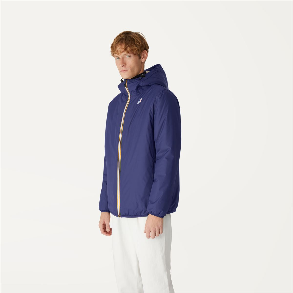 Claude Orsetto - Unisex Sherpa Lined Waterproof Full Zip Rain Jacket in Blue Medieval