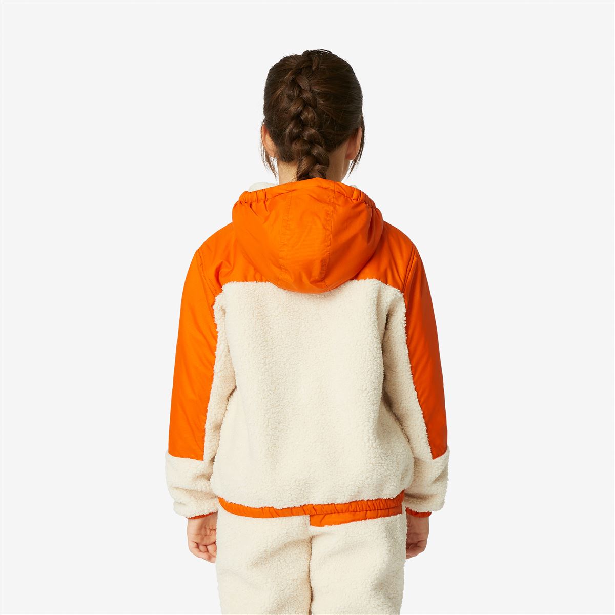 Neige Orsetto - Kids Fleece Top in Ecru - Orange Rust