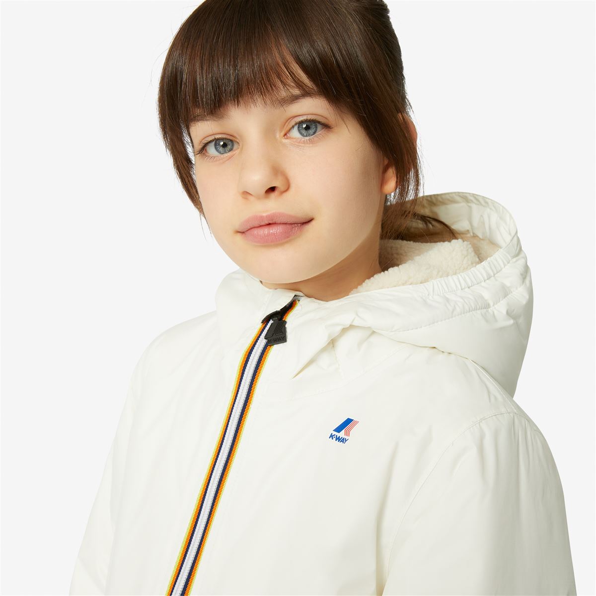 Claude Orsetto - Kids Sherpa Lined Waterproof Jacket in Ecru - White