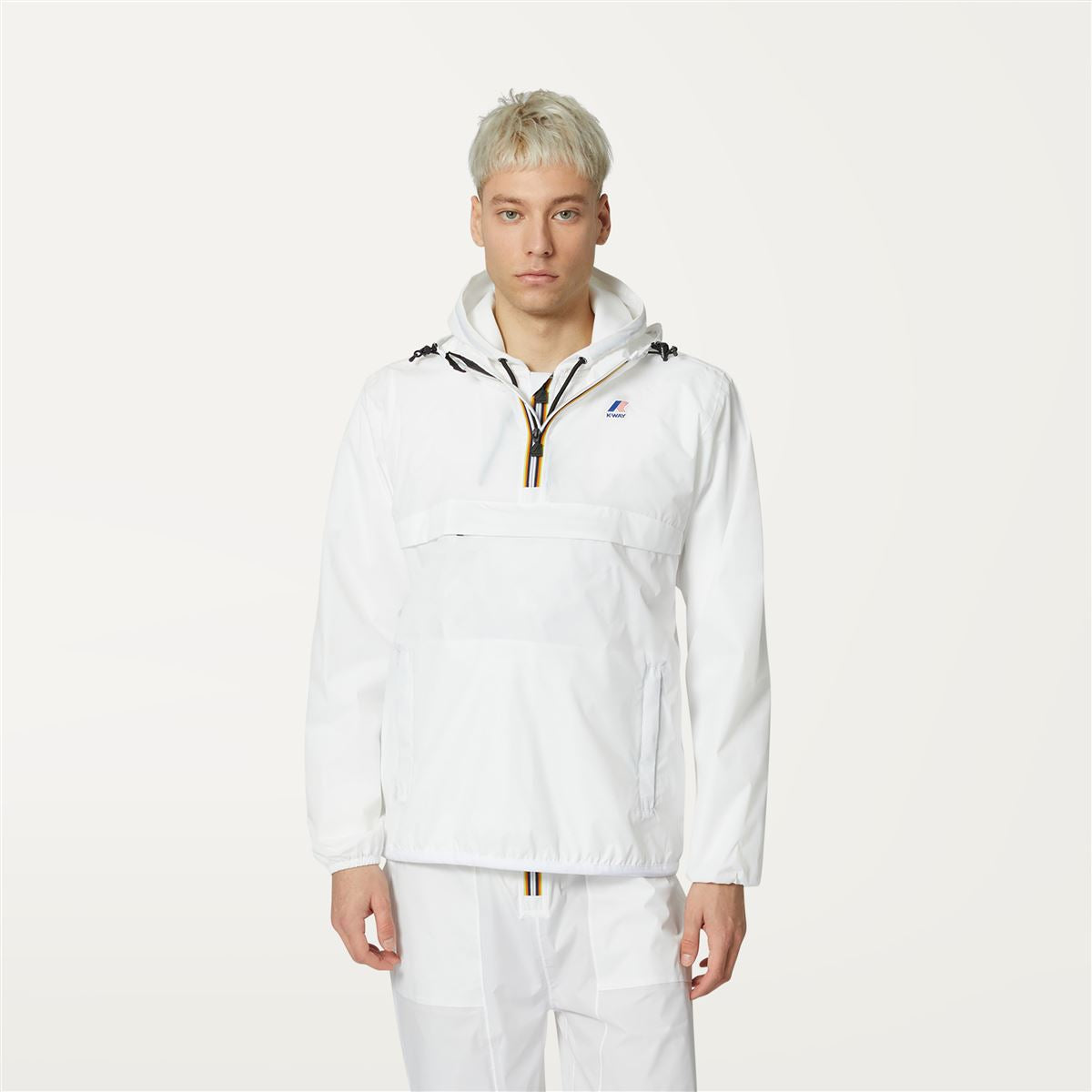Leon - Packable Quarter Zip Rain Jacket in White