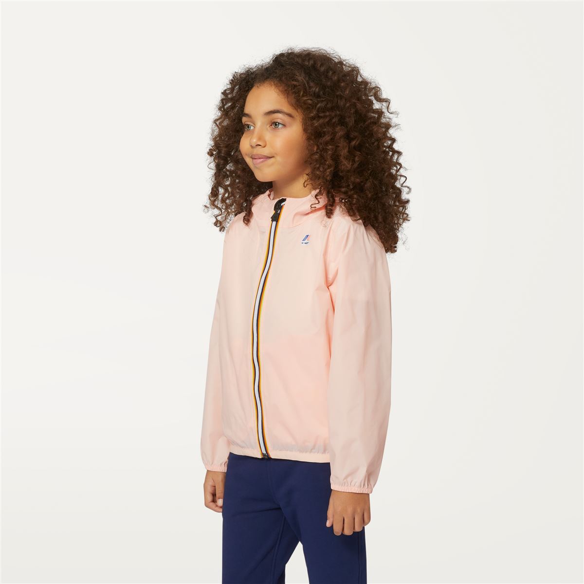 Claude - Kids Packable Full Zip Waterproof Rain Jacket in Pink Dafne