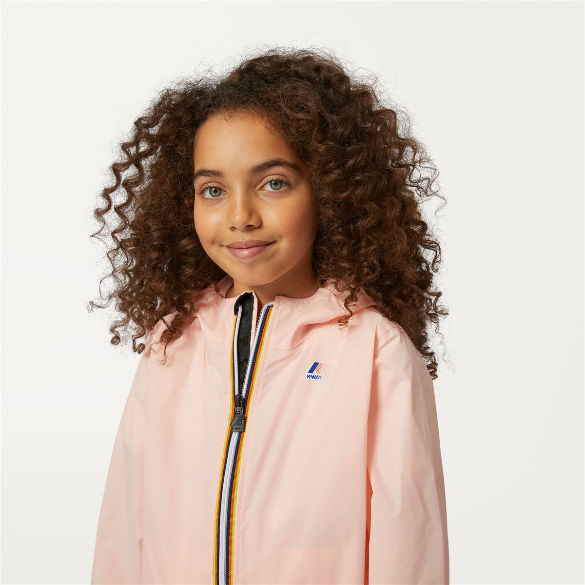 Claude - Kids Packable Full Zip Waterproof Rain Jacket in Pink Dafne