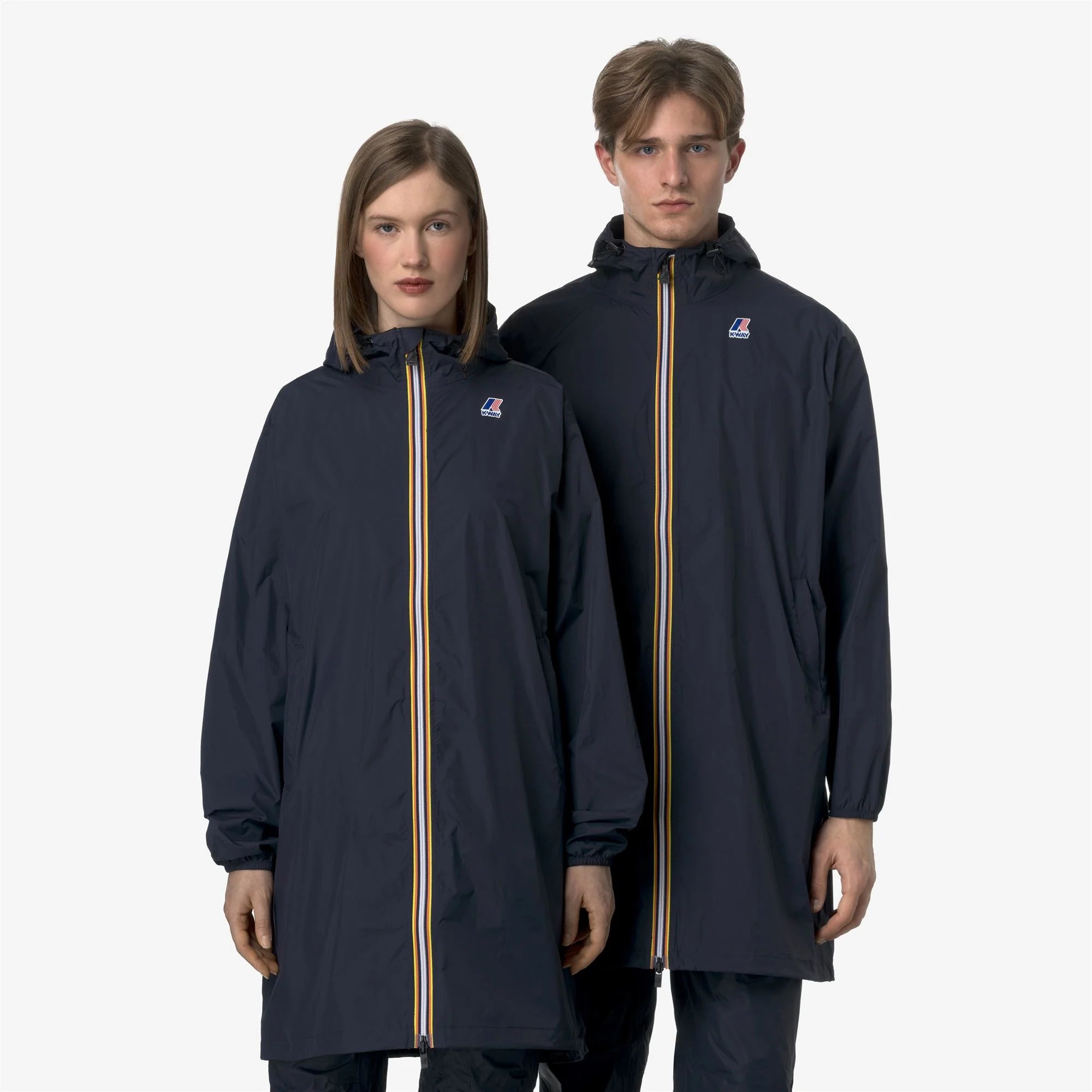Le Vrai 4.0 Eiffel East - Unisex Waterproof Packable Long Rain Jacket in Blue Depht
