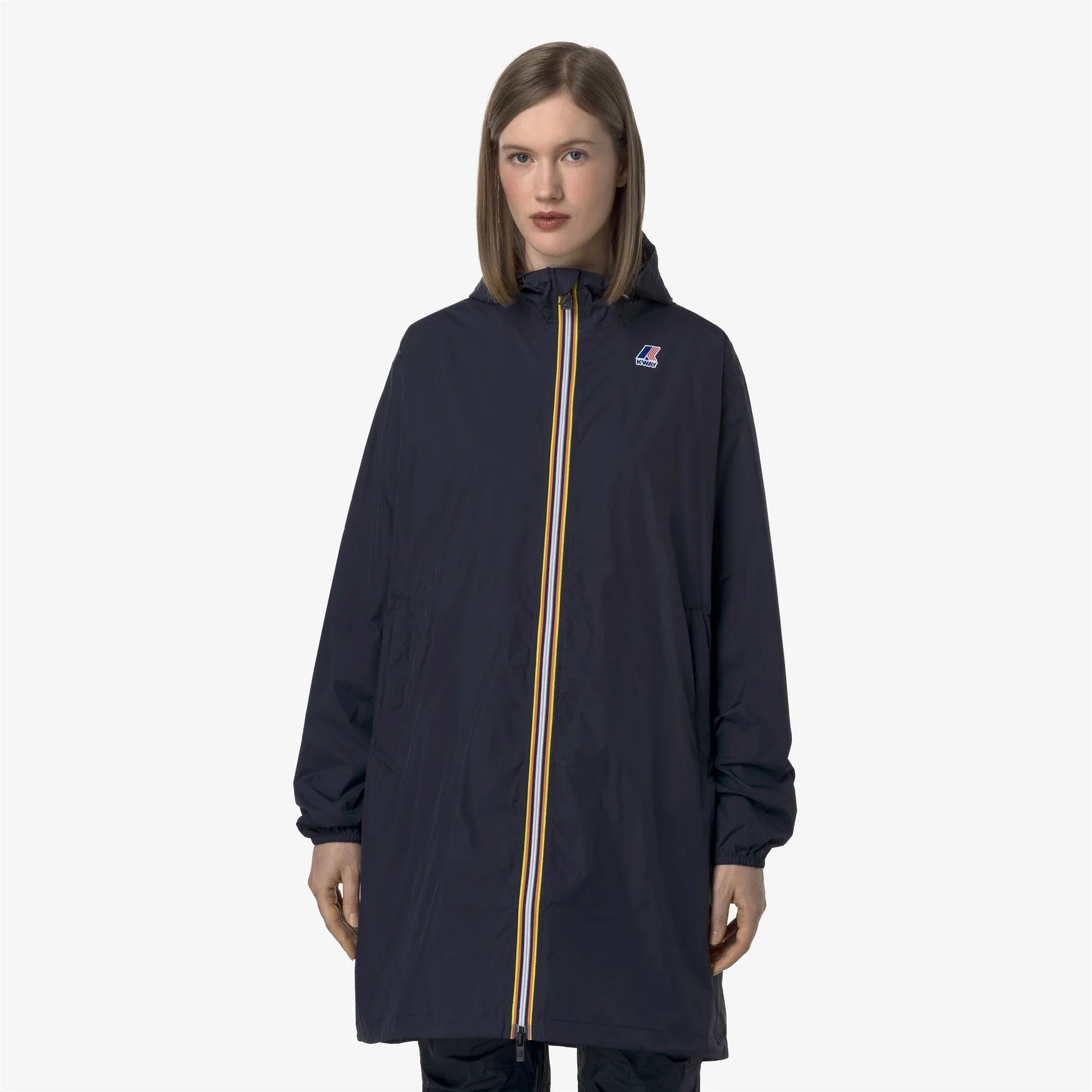 Le Vrai 4.0 Eiffel East - Unisex Waterproof Packable Long Rain Jacket in Blue Depht